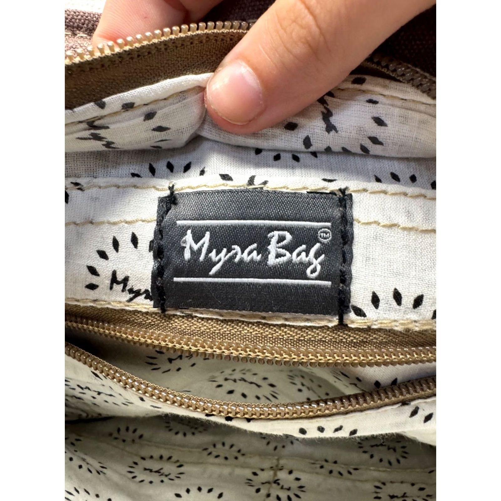 Vintage Myra Bag Shoulder Bag Women M Green Boho Mandala Canvas Leather Cowhide Accent Adjustable Strap Distressed 13x10x3 Vintage: No Size ONE SIZE - 6 Thumbnail