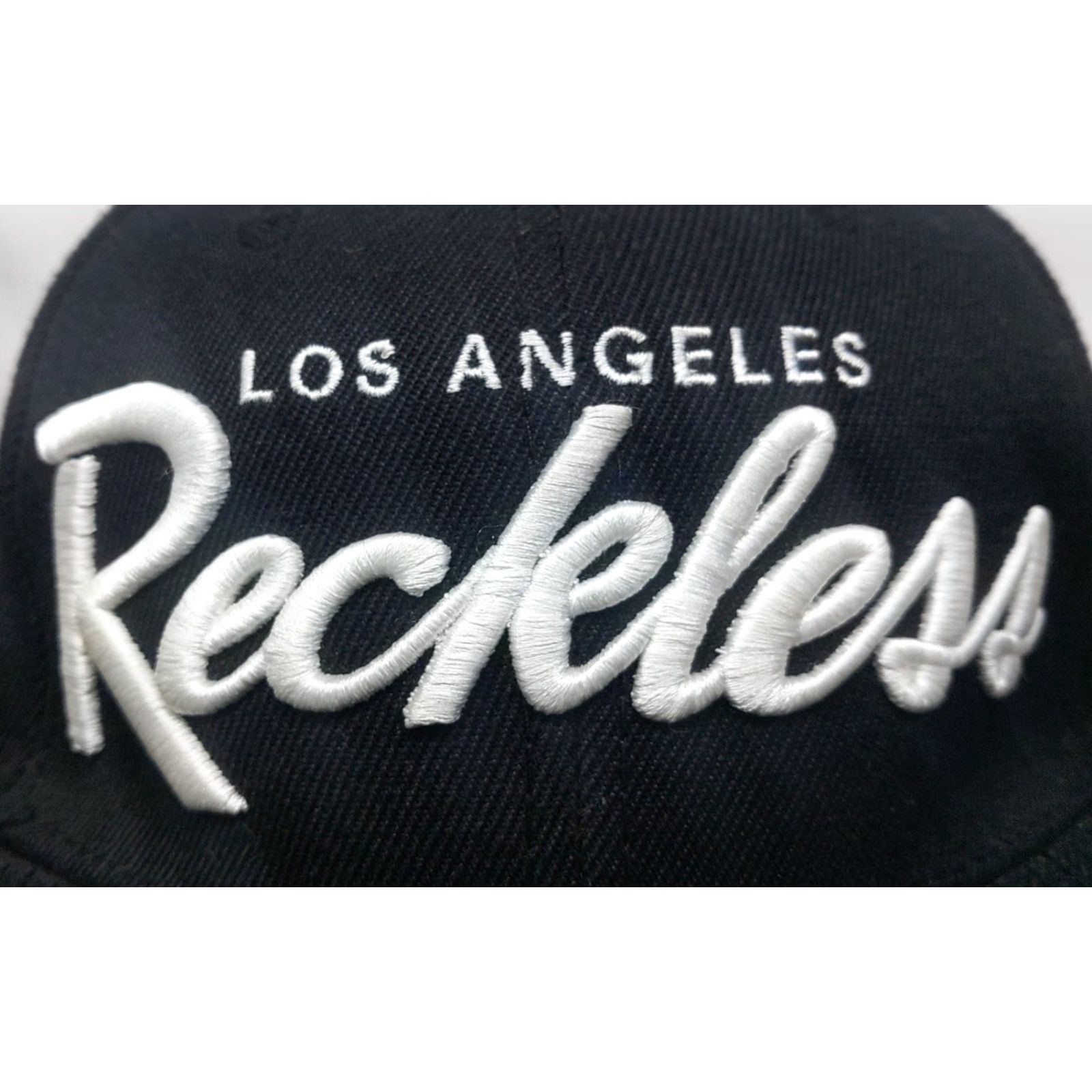 Vintage Young & Reckless Los Angeles Reckless Snapback Cap All Black Wool Adjustable Mens One Size Black Twill Hat 90s Hip Hop Outdoor Size ONE SIZE - 2 Thumbnail