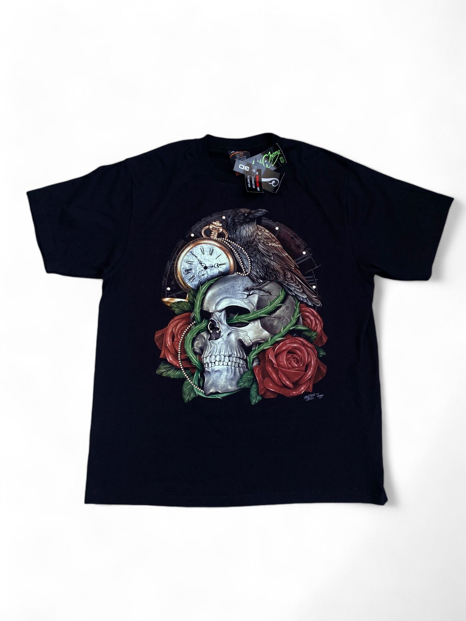 Affliction Rock Chang Skull Crow Tee Glow in the dark Size US XXL / EU 58 / 5 - 1 Thumbnail