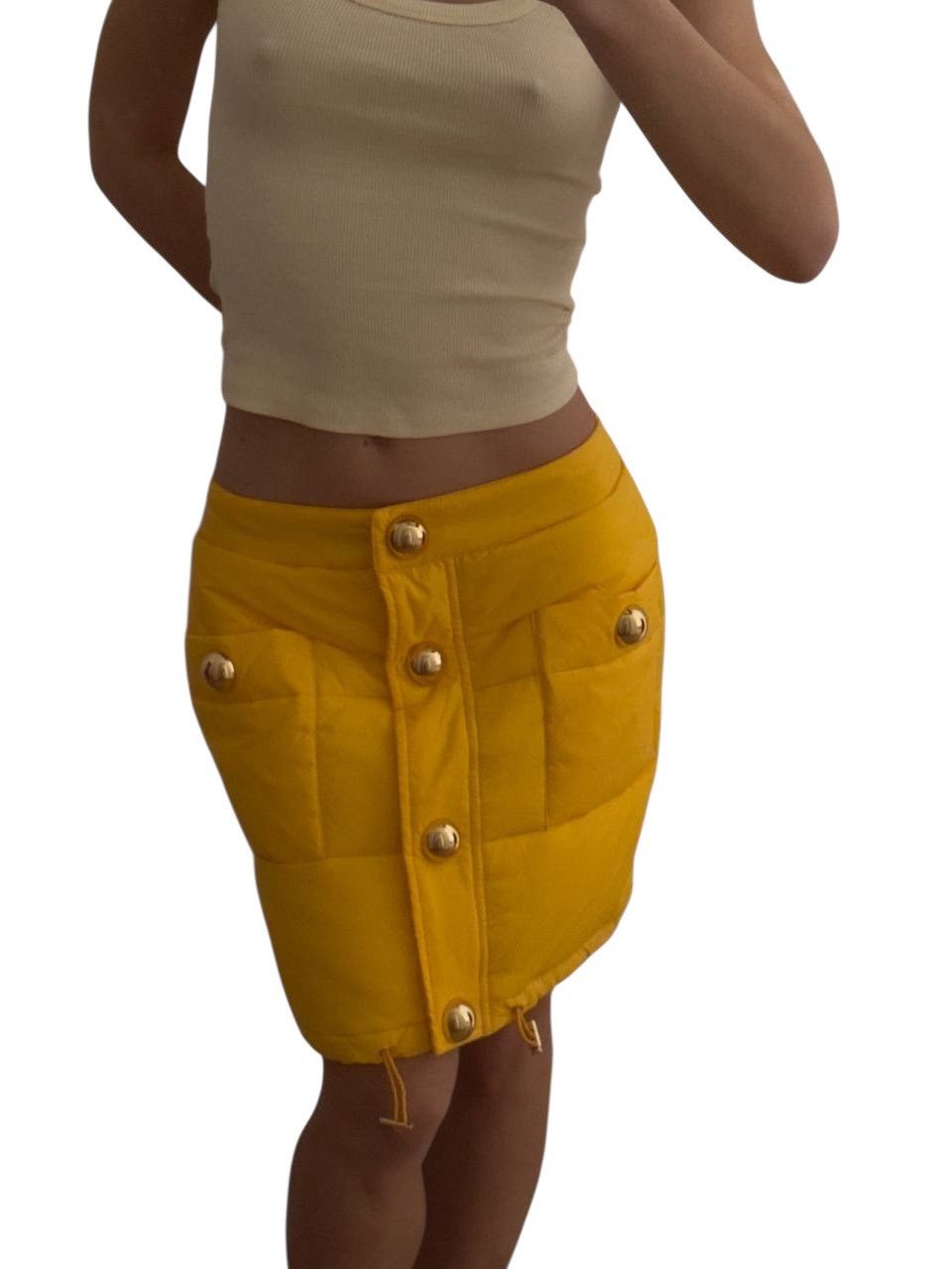 H&M × Moschino Moschino Skirt Puffy Style Big Gold Button Close Zip Size 26" / US 2 / IT 38 - 4 Thumbnail