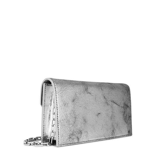 Christian Louboutin Loubi54 Embellished Metallic Cracked-Leather Shoulder Bag Size ONE SIZE - 3 Thumbnail