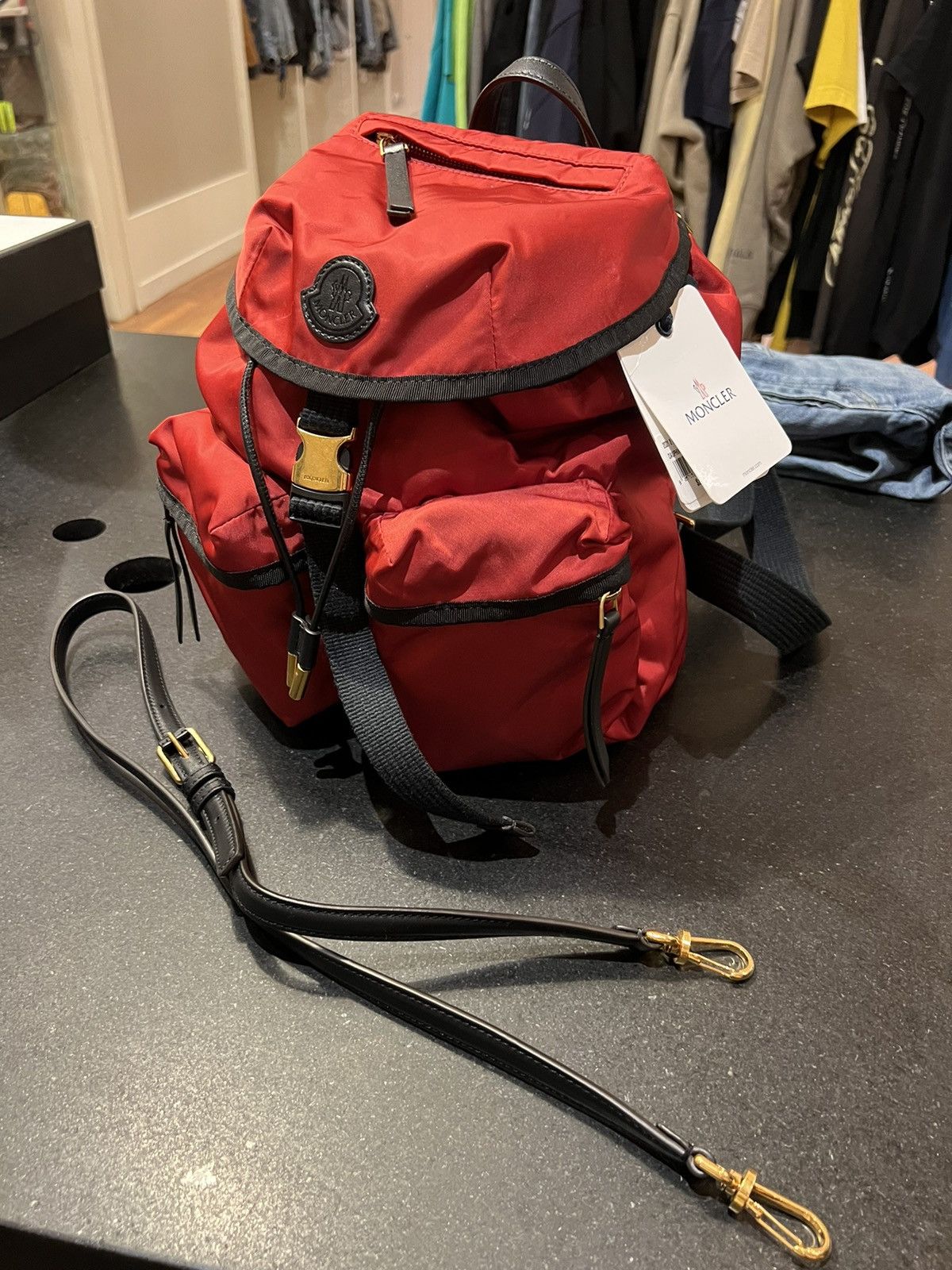 Moncler Dauphine Large Backpack red brand new