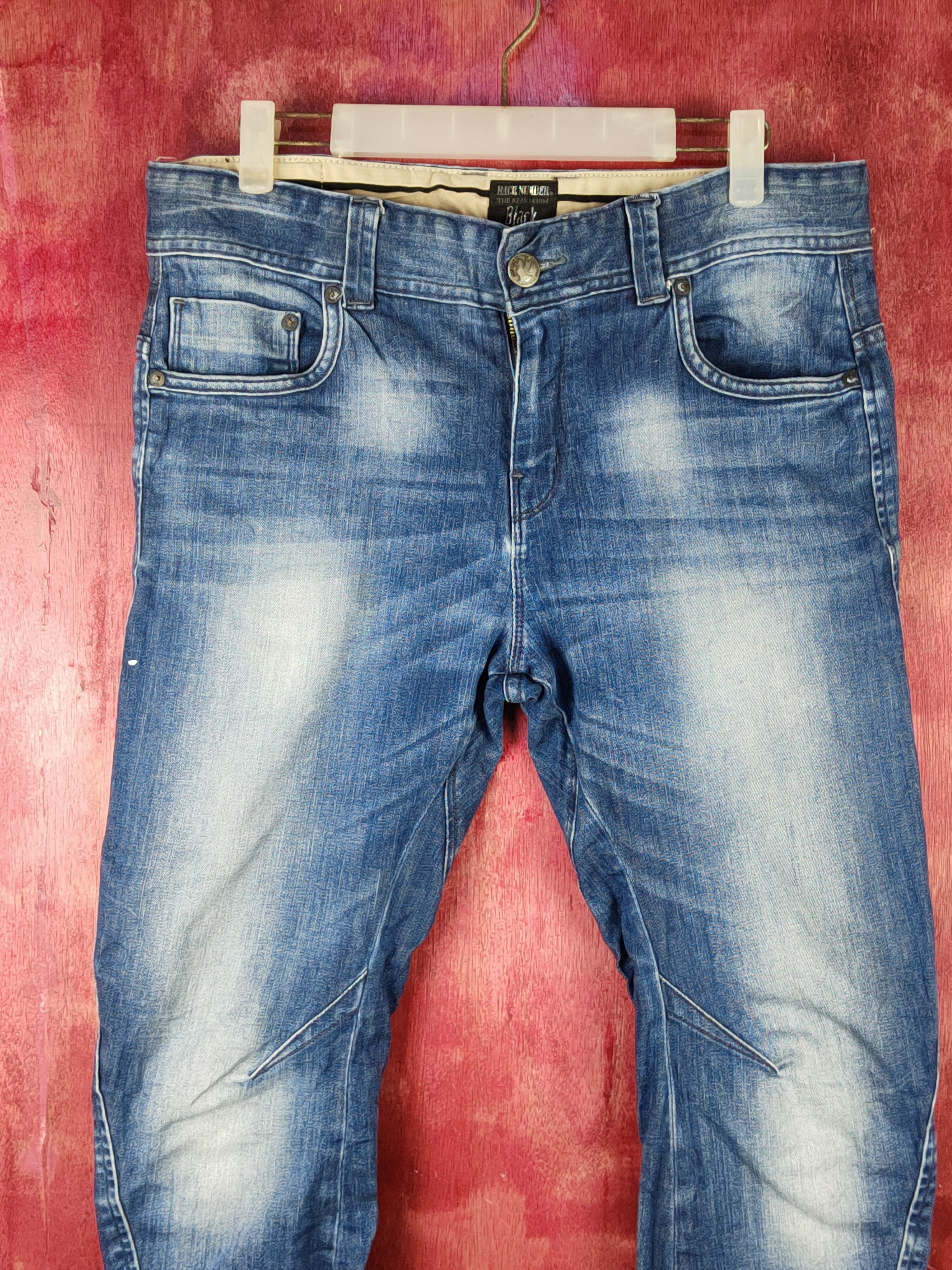 Japanese Brand Back Number-Black Dark Blue Faded Multipocket Denim #S1599 Size US 30 / EU 46 - 2 Thumbnail