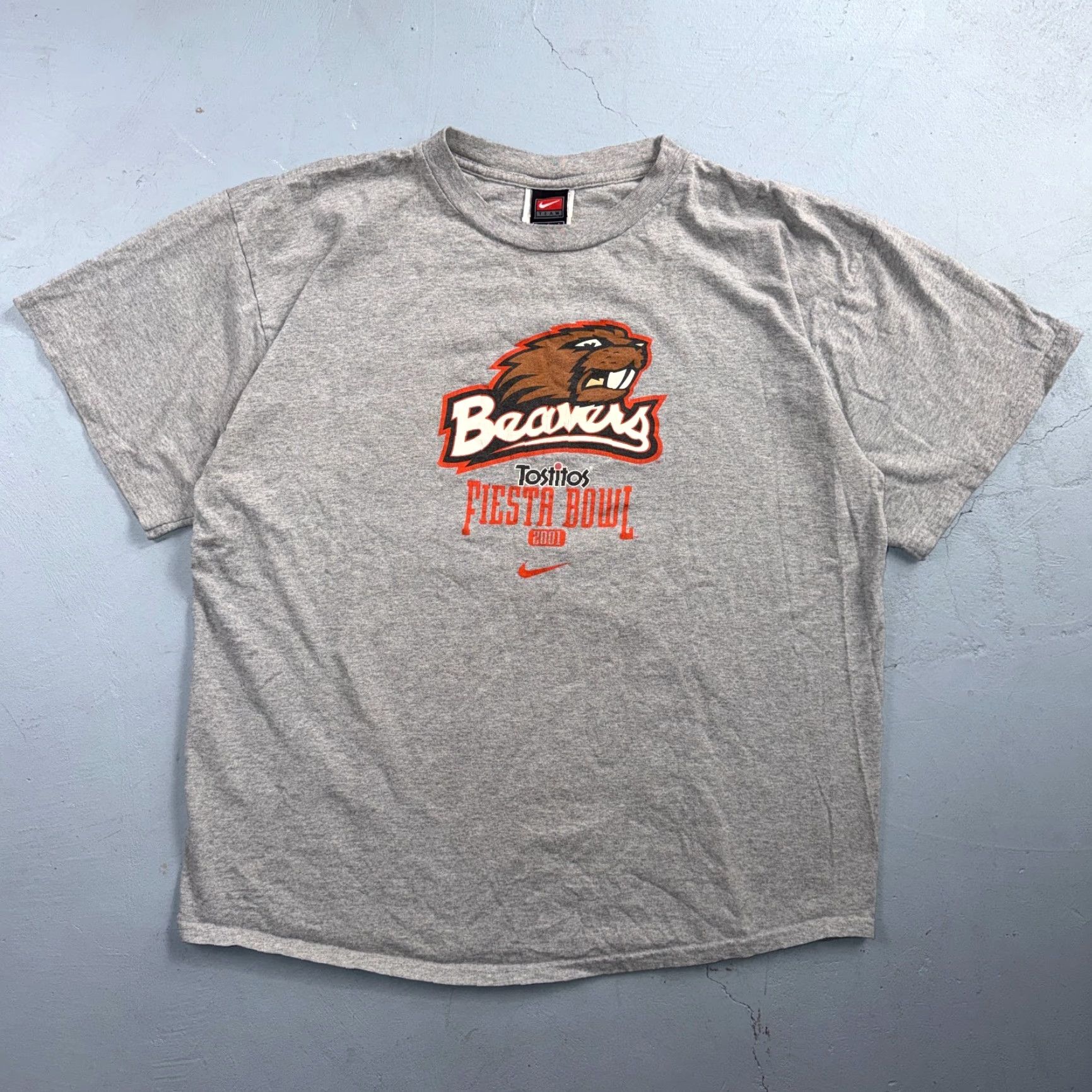 Nike VINTAGE Nike Beavers Oregon Center Swoosh Y2K T Shirt Nike Sports Promo Cool Graphic Tee Size US L / EU 52-54 / 3 - 2 Thumbnail