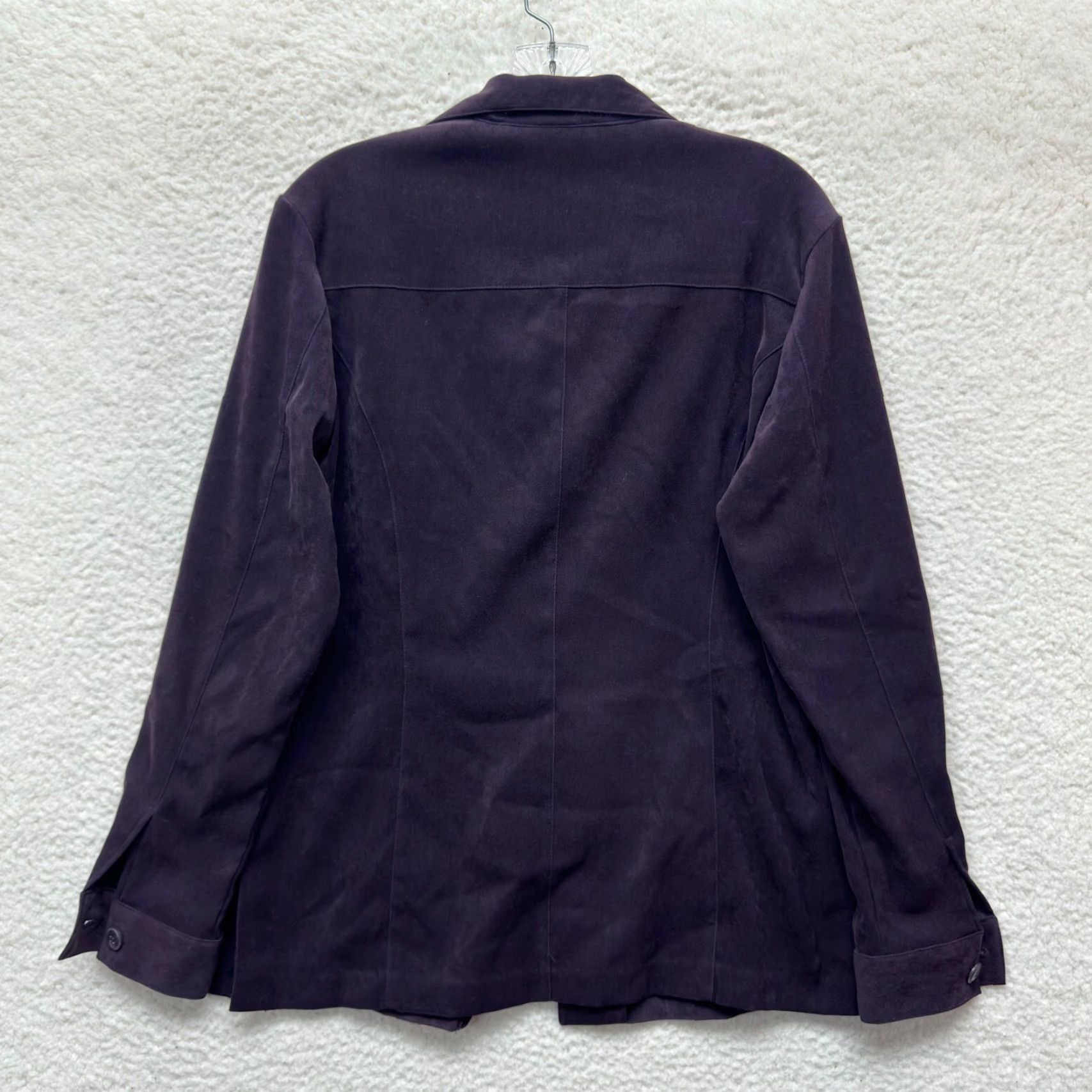 Express VINTAGE Express Shirt Womens 90s Purple Button Up Faux Suede M Size M / US 6-8 / IT 42-44 - 2 Thumbnail