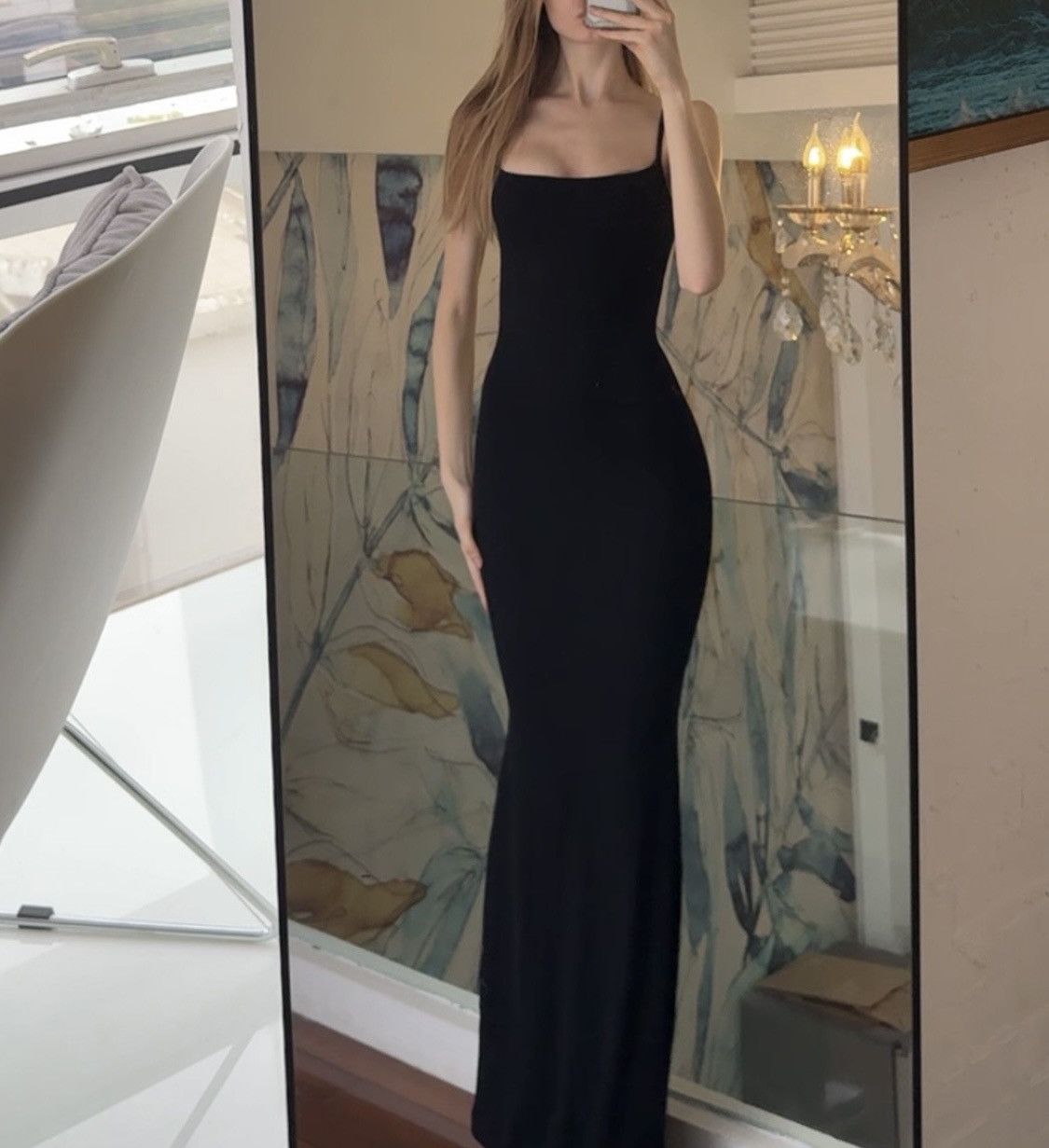 Kim Kardashian × SKIMS SKIMS SOFT LOUNGE LONG SLIP DRESSONYX/S Size S / US 4 / IT 40 - 1 Thumbnail