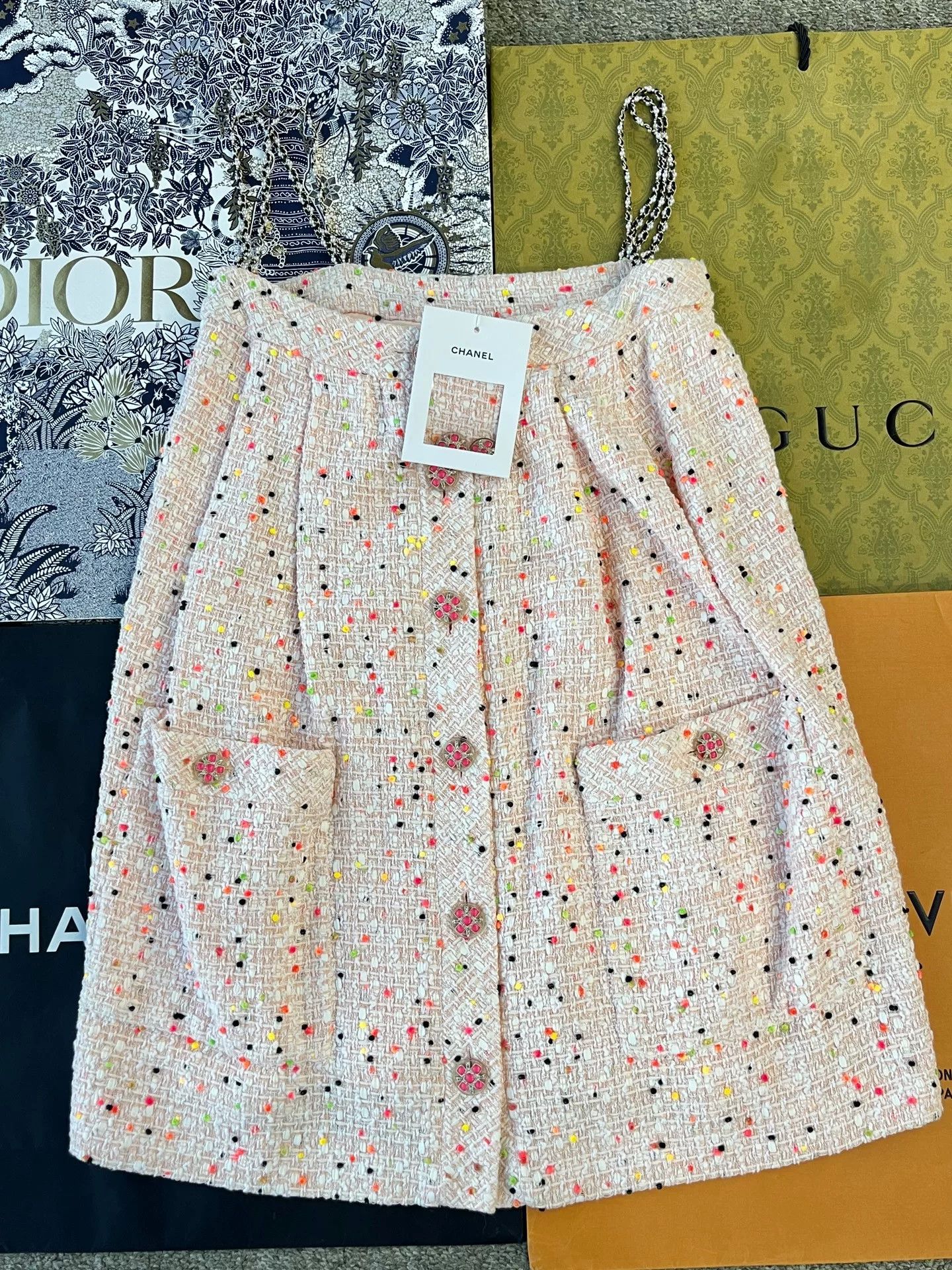 Chanel Chanel Beach Collection Pink Pearl Chain Dress Size XXS / US 00 / IT 34 - 1 Thumbnail