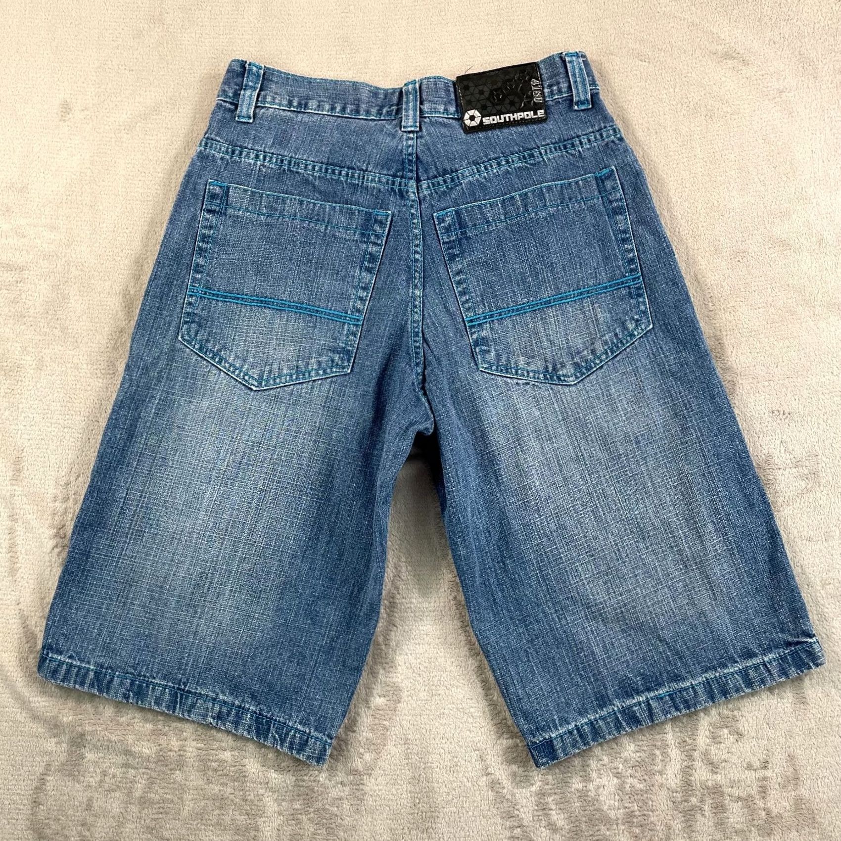 Southpole Vintage Southpole 4180 Jeans Shorts Men 31 Blue Baggy Hip Hop Y2K Skater Bermuda Denim Distressed Pockets 5-Pocket Relaxed Mens Size US 31 - 4 Thumbnail