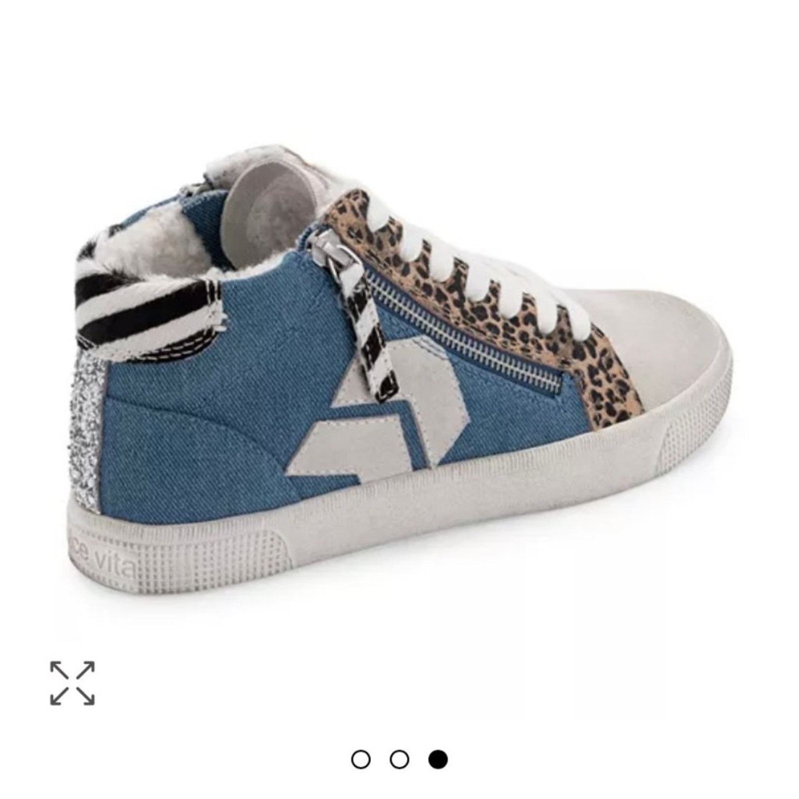 Dolce Vita NEW DOLCE VITA HIDDEN WEDGE SNEAKERS SHEARLING DENIM 8 Size US 8 / IT 38 - 10 Thumbnail