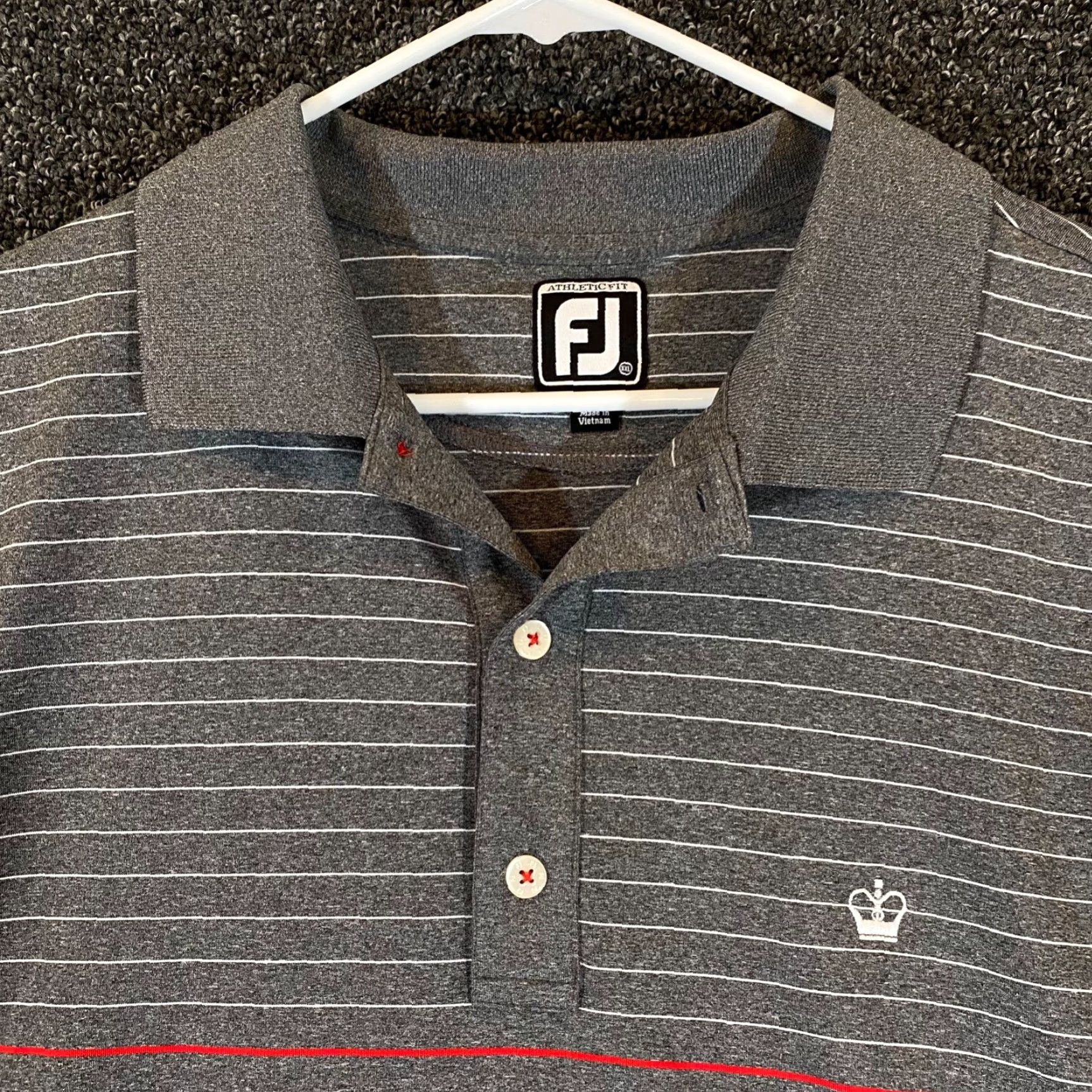 Footjoy FootJoy Polo Shirt Mens 2XL Gray White King Creek Country Club Golf DE Sport Shirt Polo Size US XXL / EU 58 / 5 - 2 Thumbnail