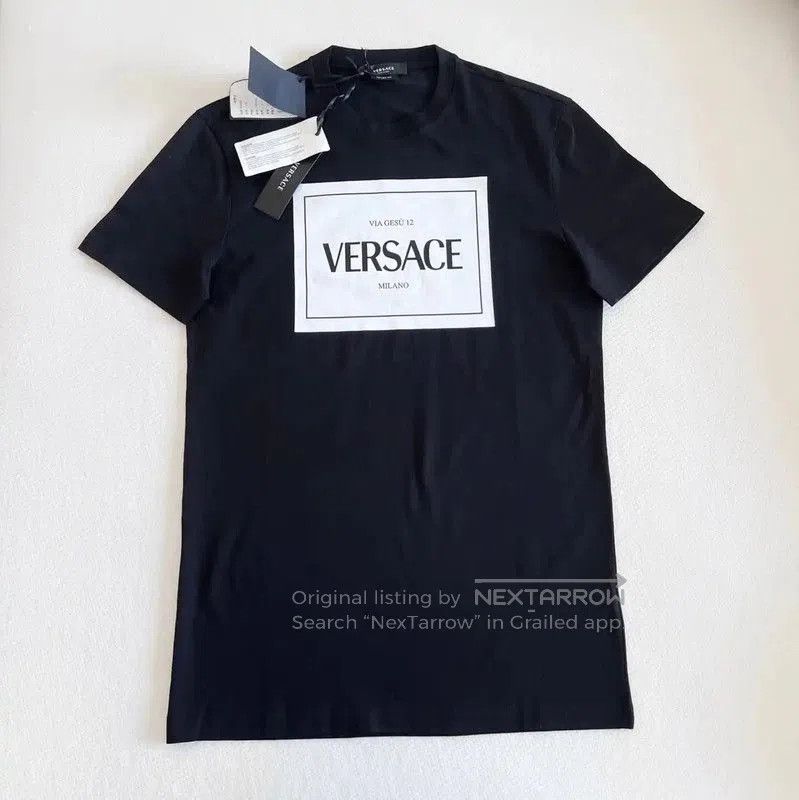 Versace Versace Black Cotton Graphic Short Sleeve T-Shirt . Size US XS / EU 42 / 0 - 1 Thumbnail