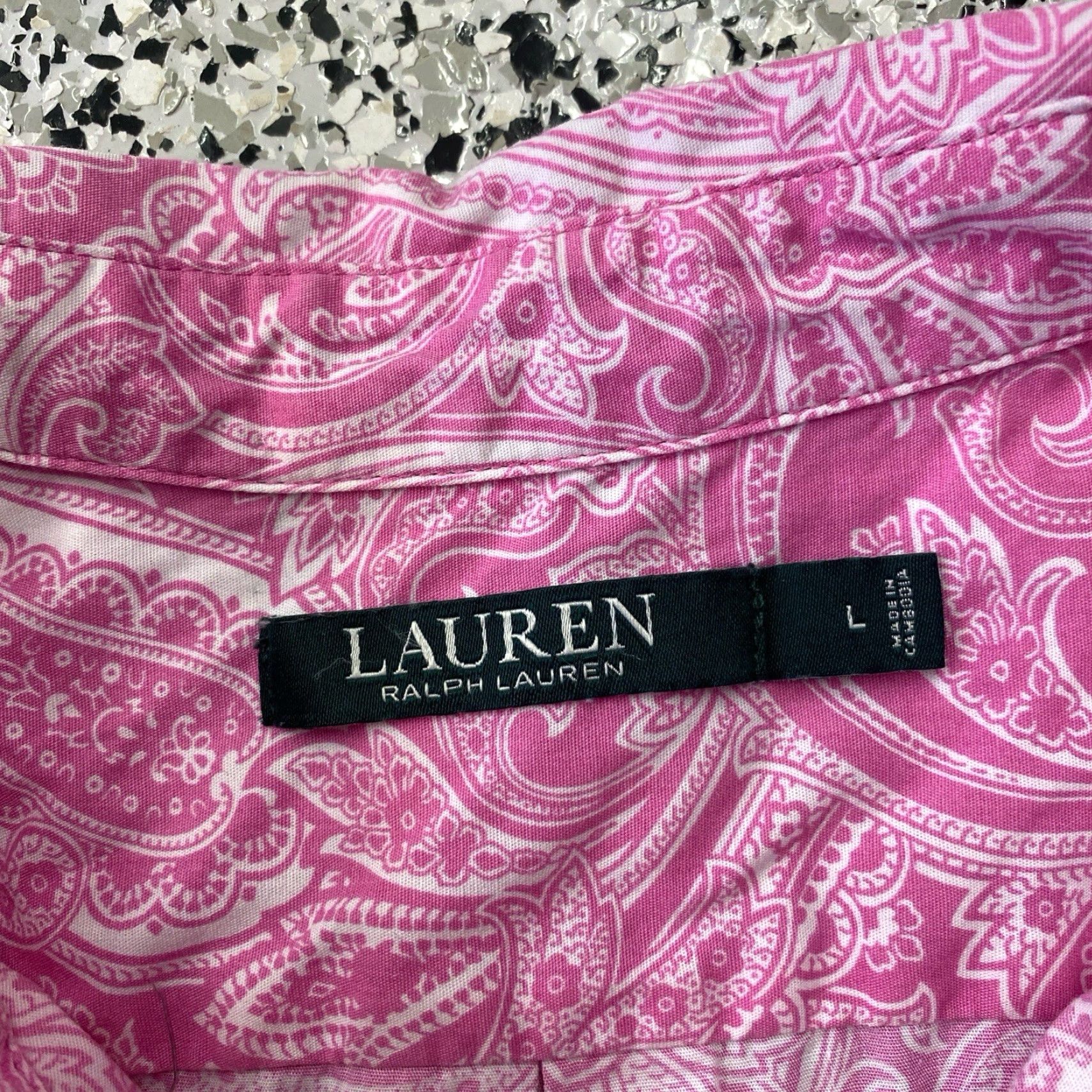 Ralph Lauren Lauren Ralph Lauren Button Down Shirt Womens Large Pink Paisley Half Sleeve Size L / US 10 / IT 46 - 3 Thumbnail