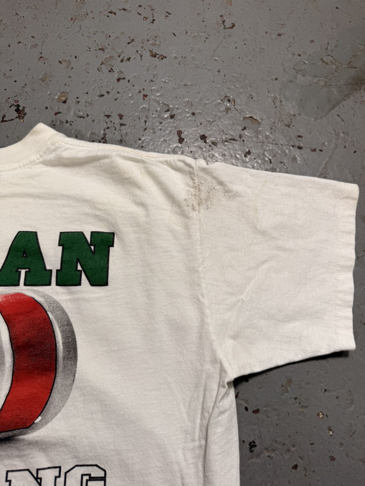 Vintage Vintage 1996 Distressed Official Italian Drinking Team Tee Size US XL / EU 56 / 4 - 8 Thumbnail