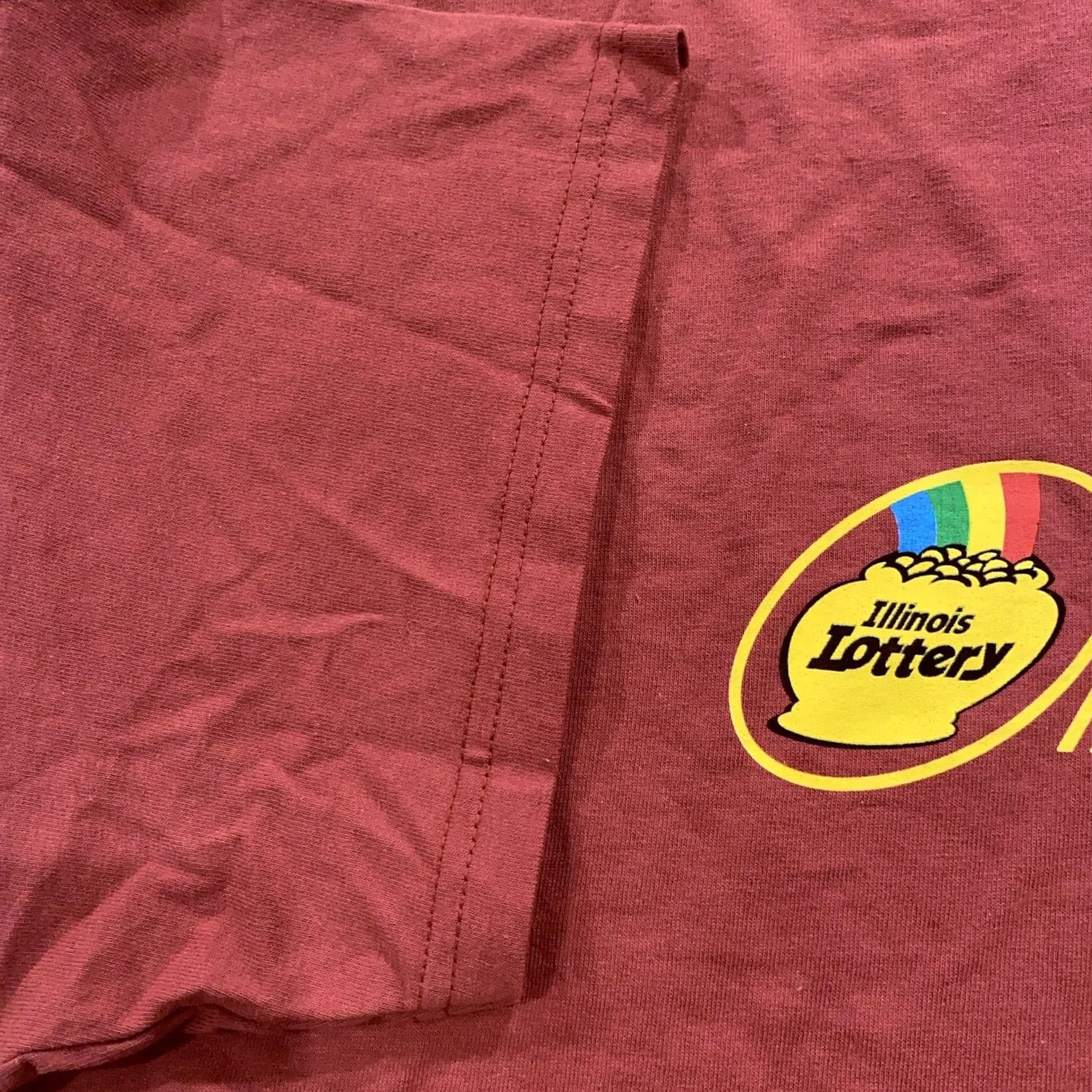 Vintage VINTAGE Illinois Lottery Players Have More Fun T-Shirt XL Red Men Short Sleeve Crew Neck 90s 80s Cotton Shirt Mens Size US XL / EU 56 / 4 - 4 Thumbnail