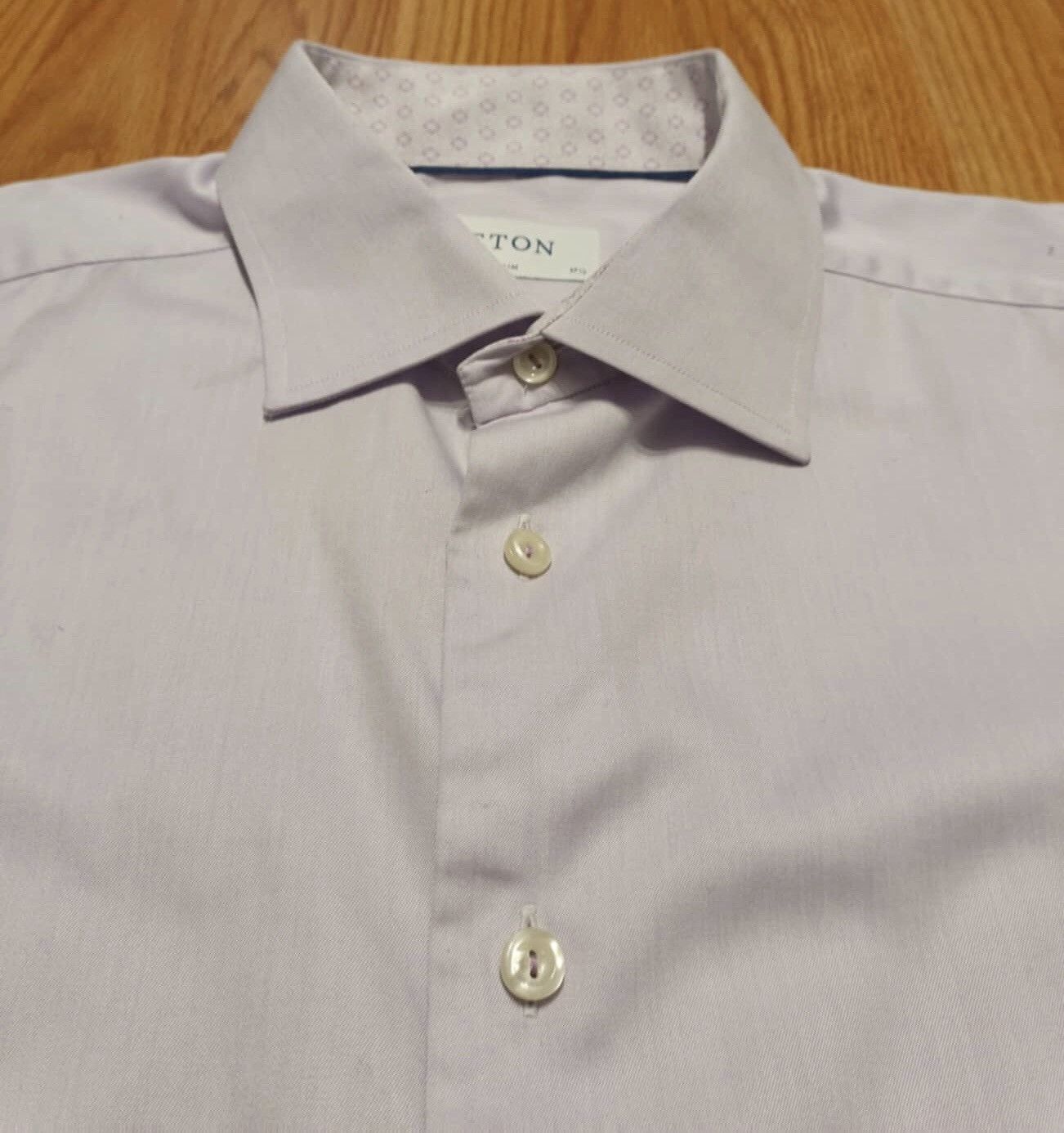 Eton ETON Sweden Light Purple Mens Slim Shirt Size 17.5 / 44 Size 44S - 3 Thumbnail