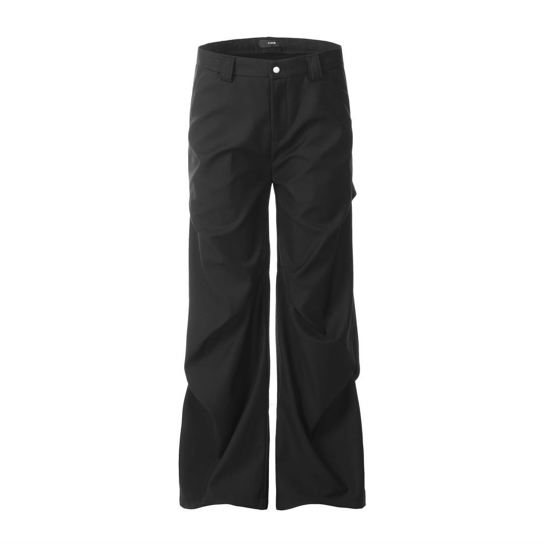 Pleated Silhouette Wide-leg Casual Suit Pants
