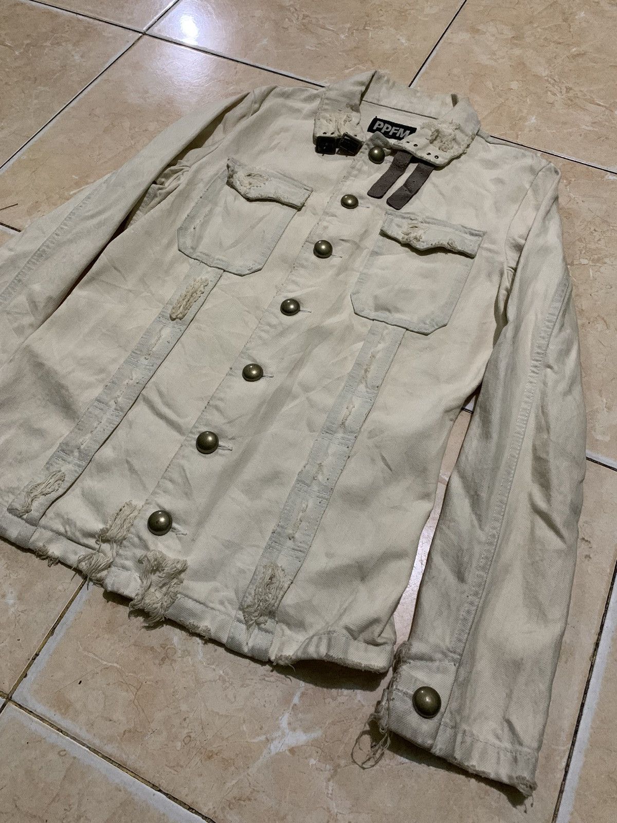 PPFM 2000s PPFM distressed punk japan thumb hole denim jacket Size US M / EU 48-50 / 2 - 2 Thumbnail