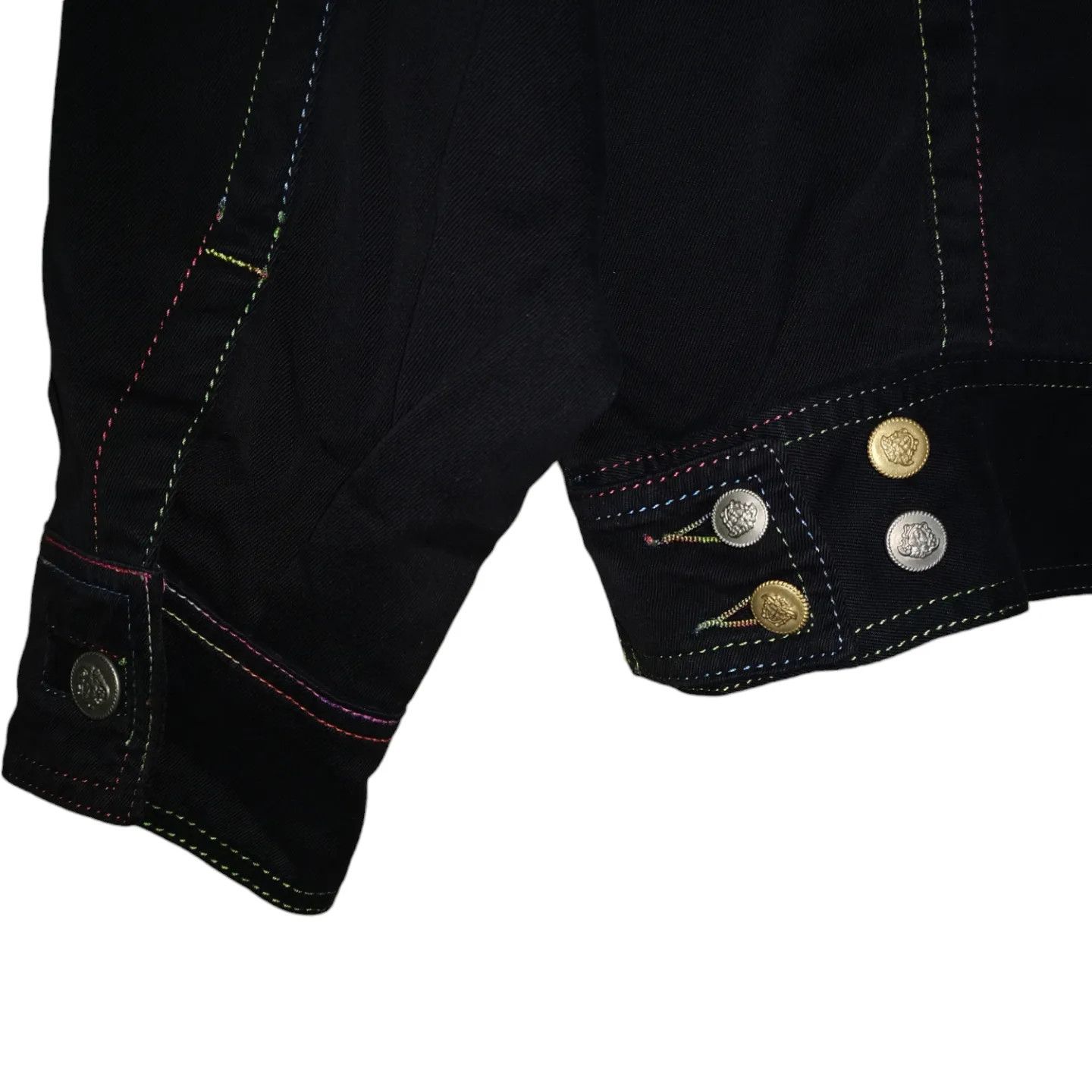 Versace × Versace Jeans Couture × Vintage Versace rainbow contrast stitching denim jacket y2k vintage Size US XS / EU 42 / 0 - 9 Thumbnail