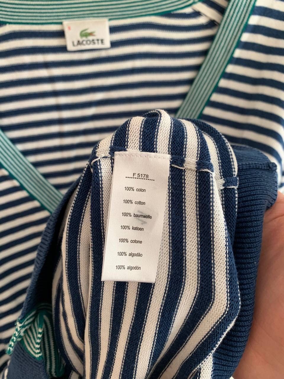 Lacoste 90's Vintage Lacoste Striped Cardigan Mens Size 6 (XL) Size US XL / EU 56 / 4 - 8 Thumbnail