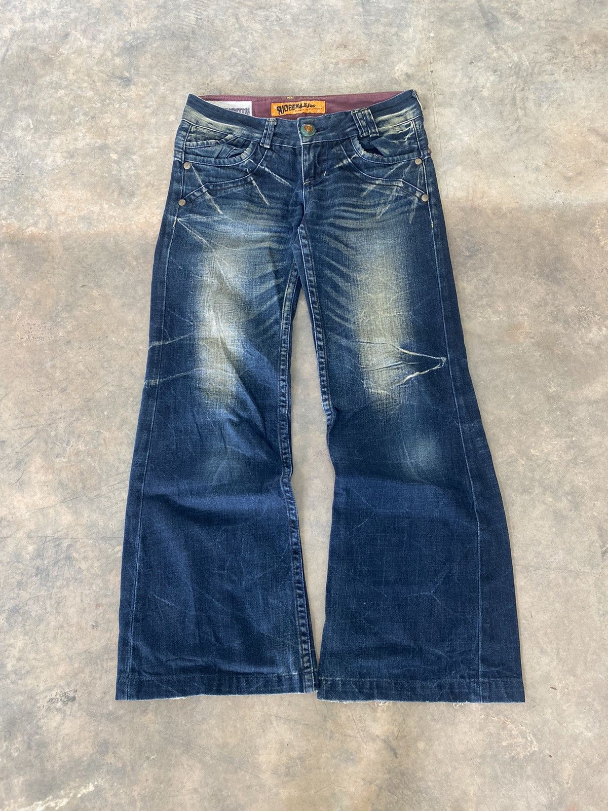 Sick☠️ Riobera Jeans Flare Mud Wash Punk Grunge Lgb