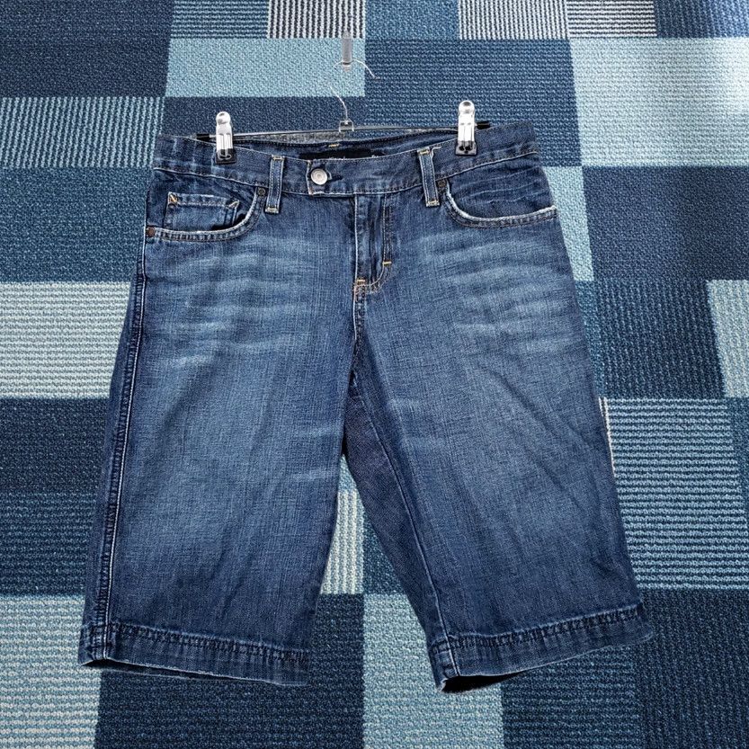Calvin Klein Calvin Klein Womens Shorts Blue 2 Skimmer 12" Mid-Rise 5-Pocket Denim Rinse Wash Size 26" / US 2 / IT 38 - 1 Thumbnail