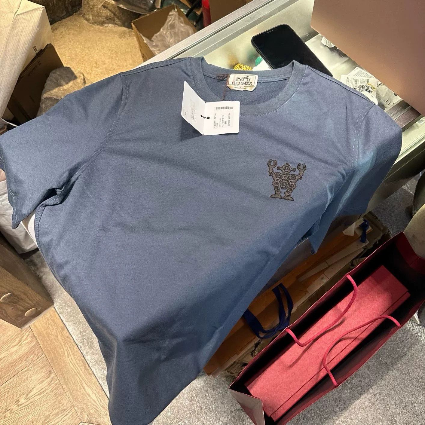 Hermes Hermes Blue T-Shirt S Women Size S / US 4 / IT 40 - 1 Thumbnail