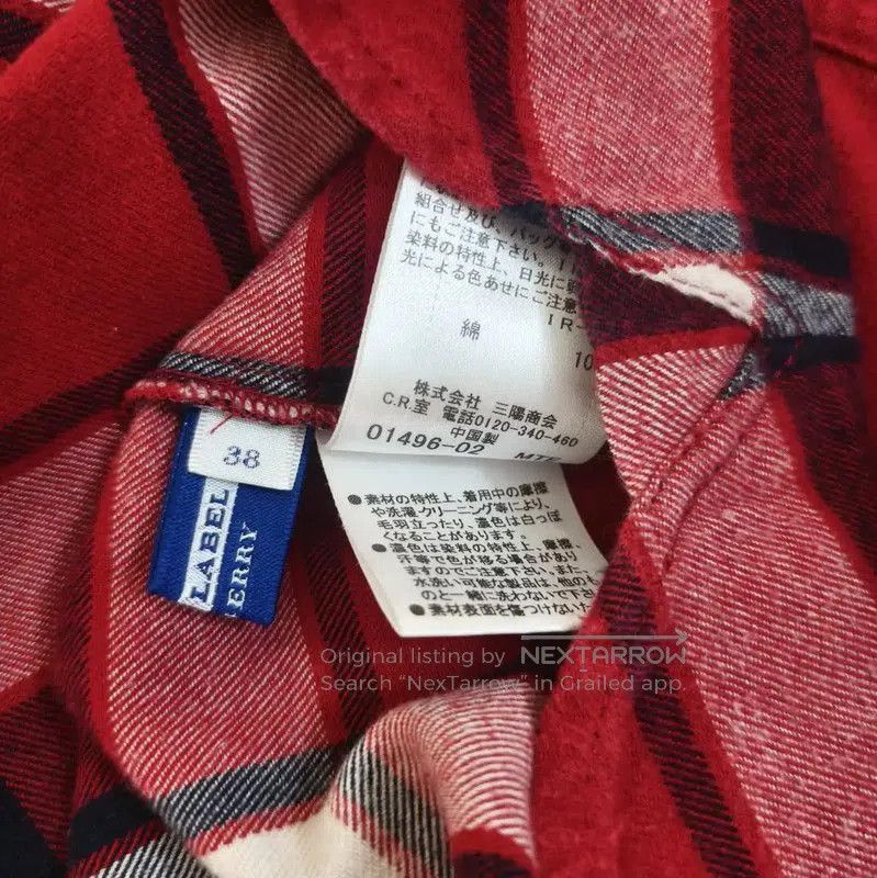 Burberry Burberry Red Cotton Check Long Sleeve Shirt. Size M / US 6-8 / IT 42-44 - 7 Thumbnail