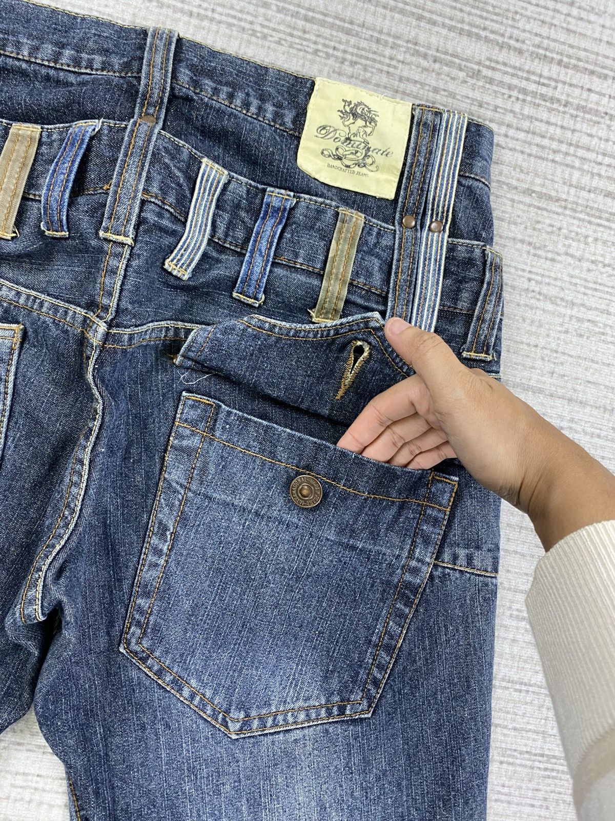 Le Grande Bleu (L.G.B.) × Vintage Vintage Dominated Handcrafted Jeans Double Waist Pants Size US 31 - 12 Thumbnail