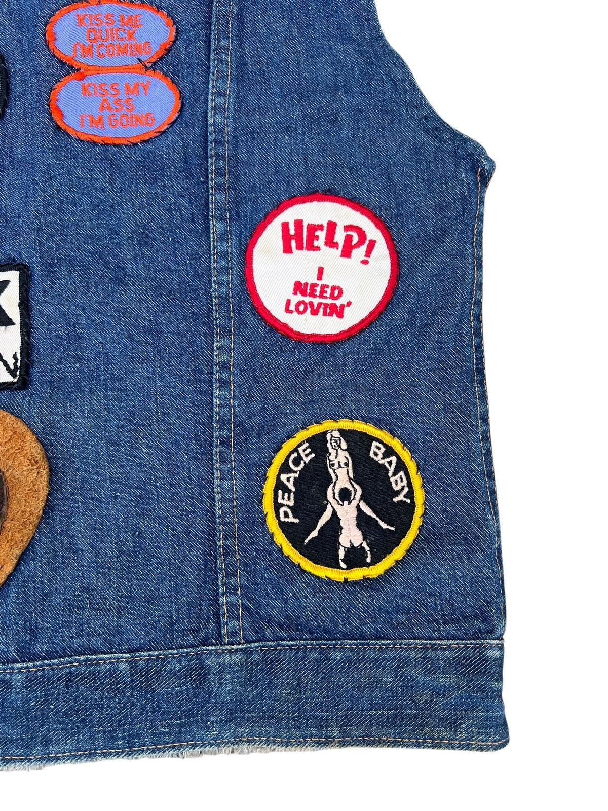 Vintage RARE! 60s Hippie Selvedge Denim Vest Size US L / EU 52-54 / 3 - 20 Thumbnail
