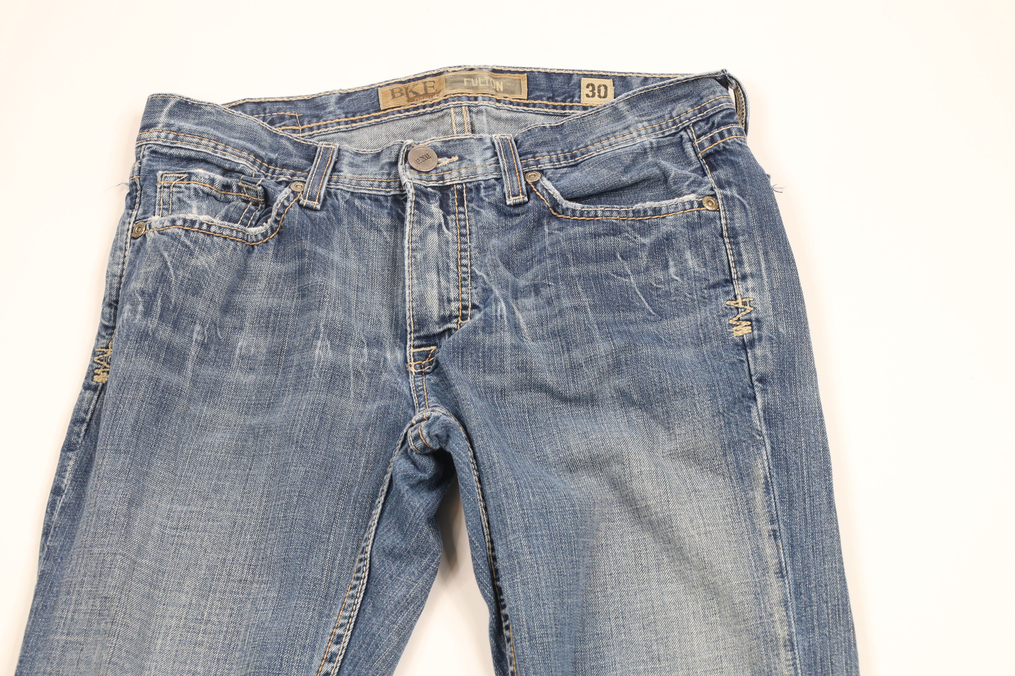 Buckle BKE Thick Stitch Fulton Bootcut Denim Jeans Blue