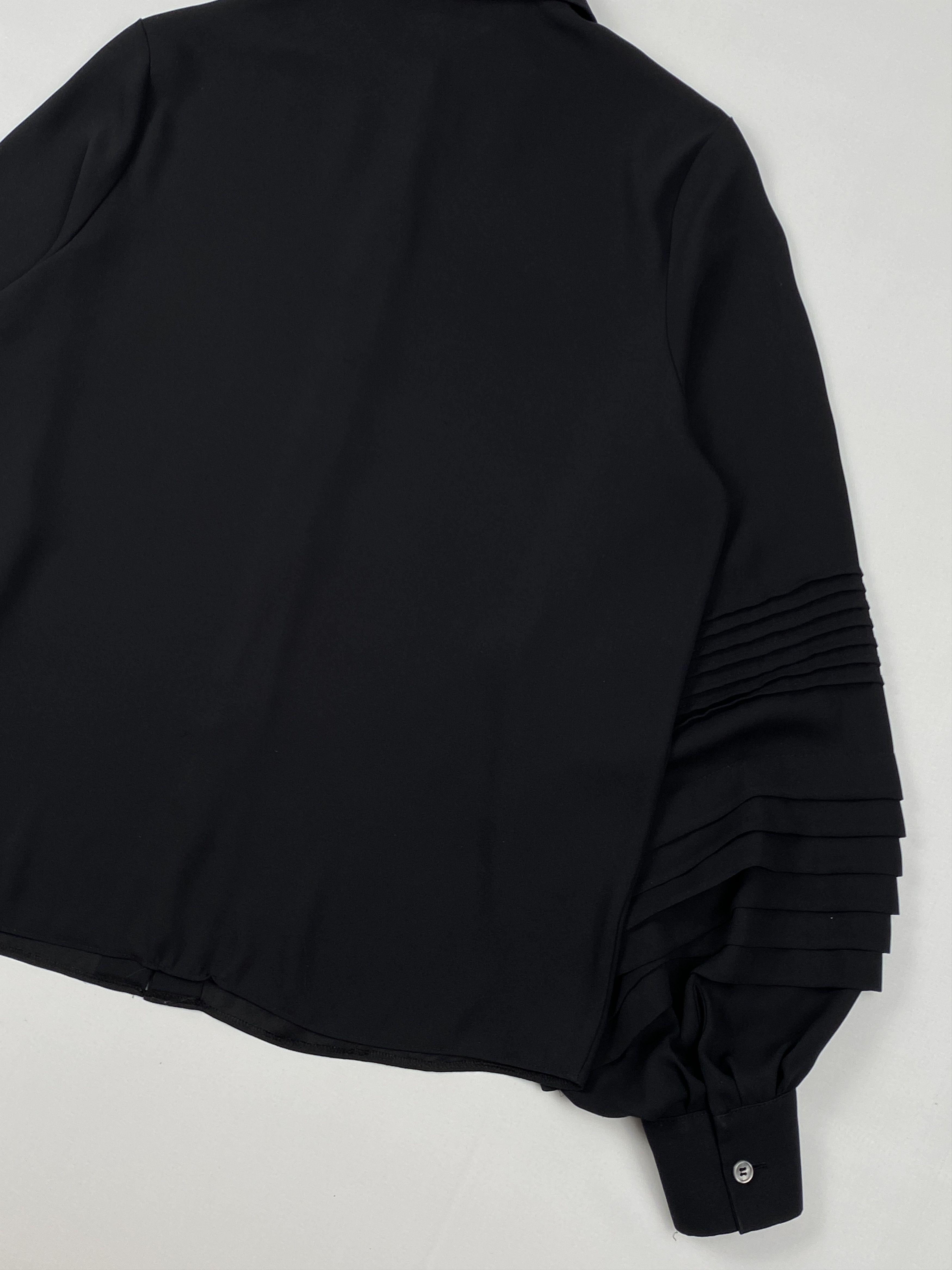 Uniforms Pleated Sleeves Long Sleeve Blouse