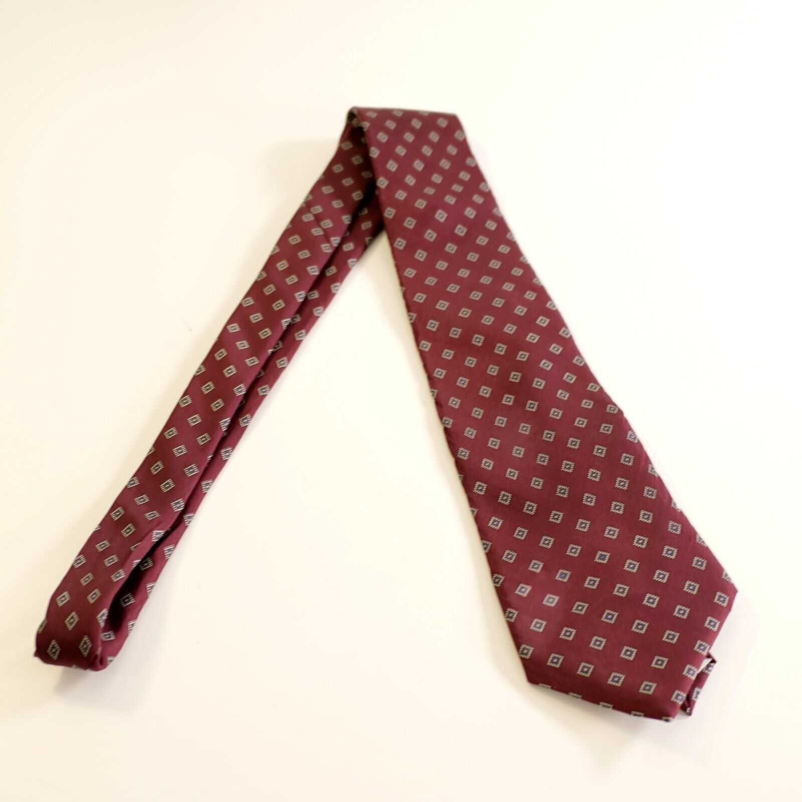 Other Wembley Silks Red Blue Geometric Print Long Silk Tie Size ONE SIZE - 6 Thumbnail