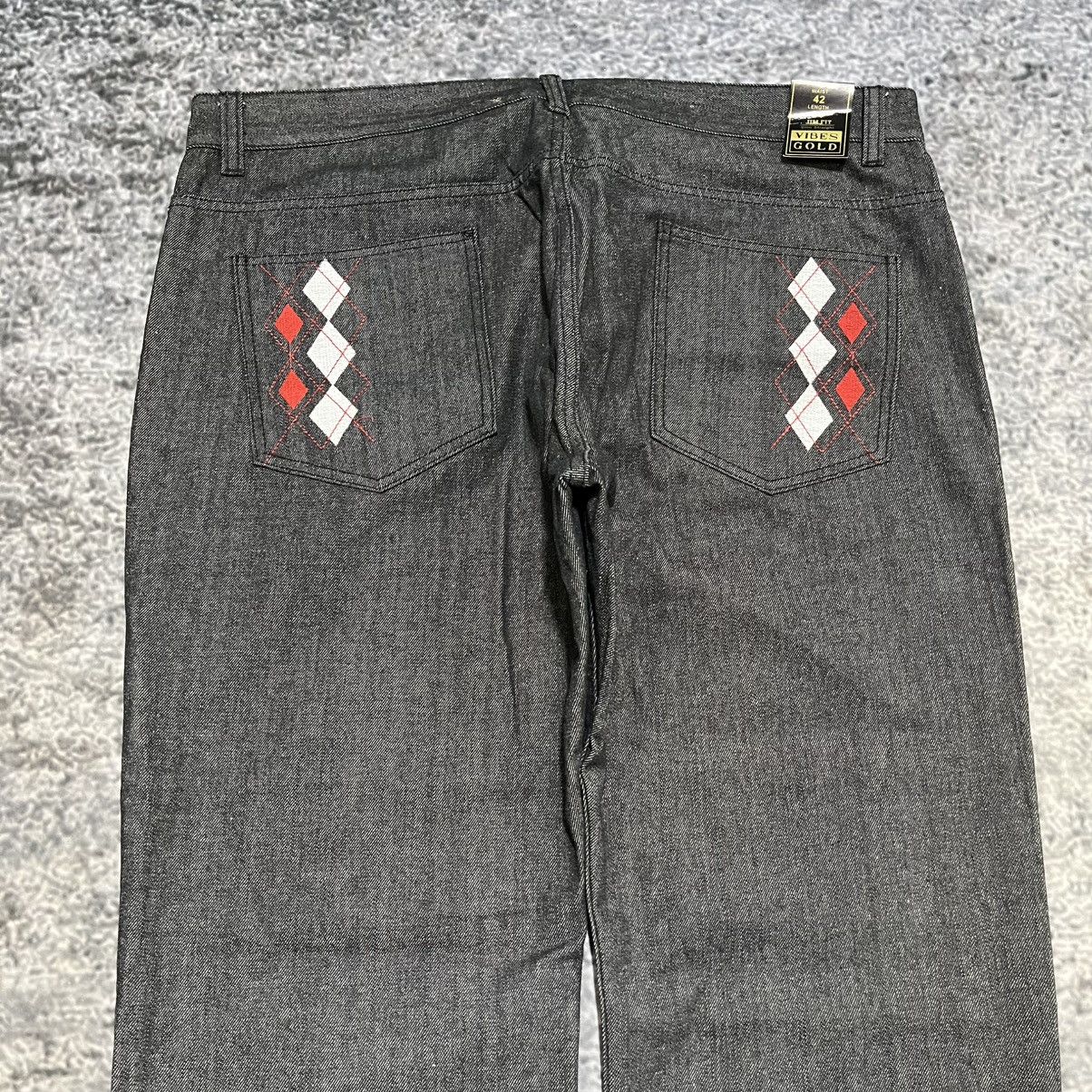 Vintage Vintage Y2K Vibes Gold Embroidered Grunge Skater Baggy Jeans Size US 42 / EU 58 - 3 Thumbnail