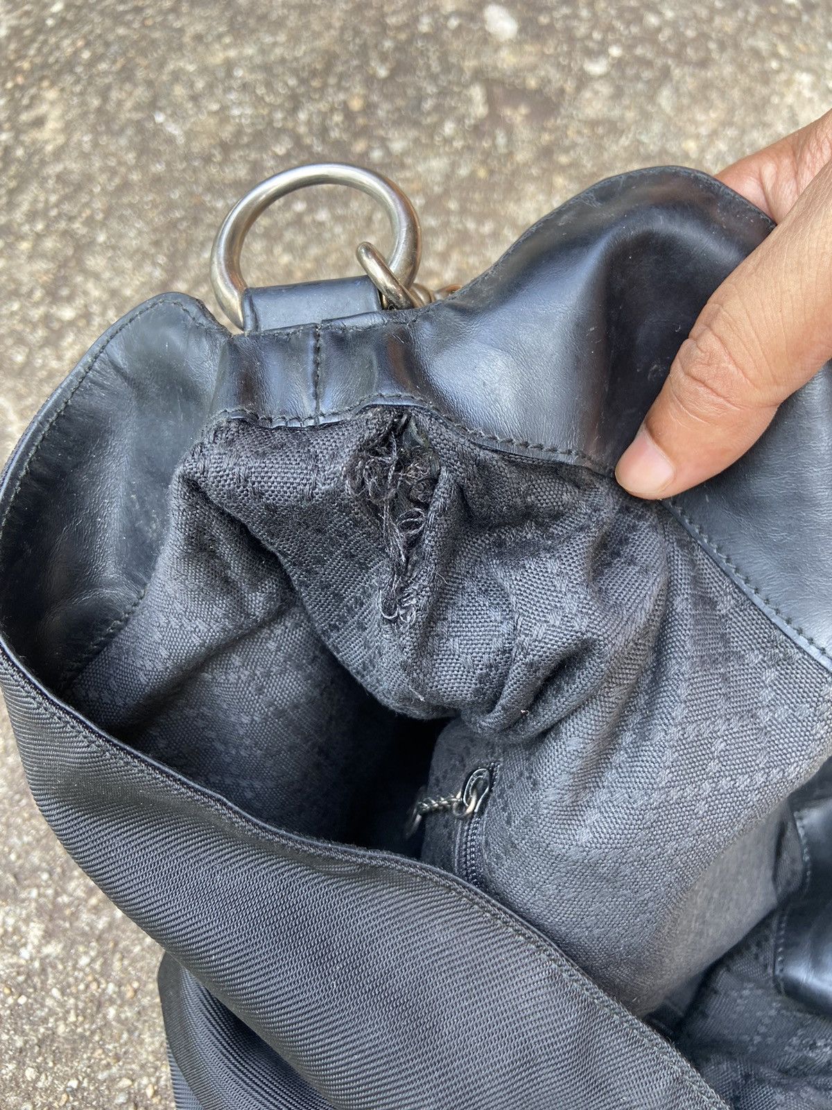 Vintage GUCCI Bamboo Hand/Carry bag black nylon Size ONE SIZE - 11 Thumbnail