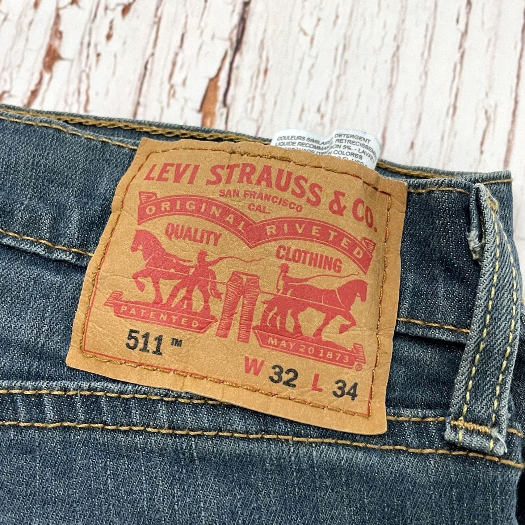 Levi's Levi's 511 Slim Fit Denim Blue Jeans Men's 32x34 Slim Fit Regular Jeans Blue 511 Mens Size US 32 / EU 48 - 2 Thumbnail