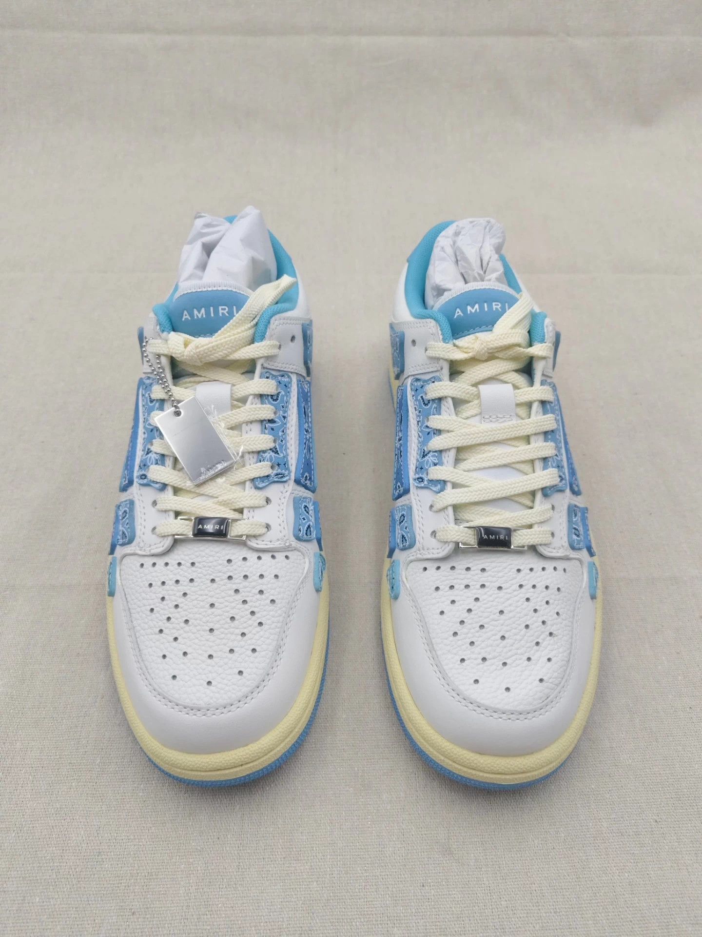 Amiri Amiri Bone Leather Low Top Skate Shoe Light Blue Camo 41 Size US 7.5 / EU 40-41 - 3 Thumbnail