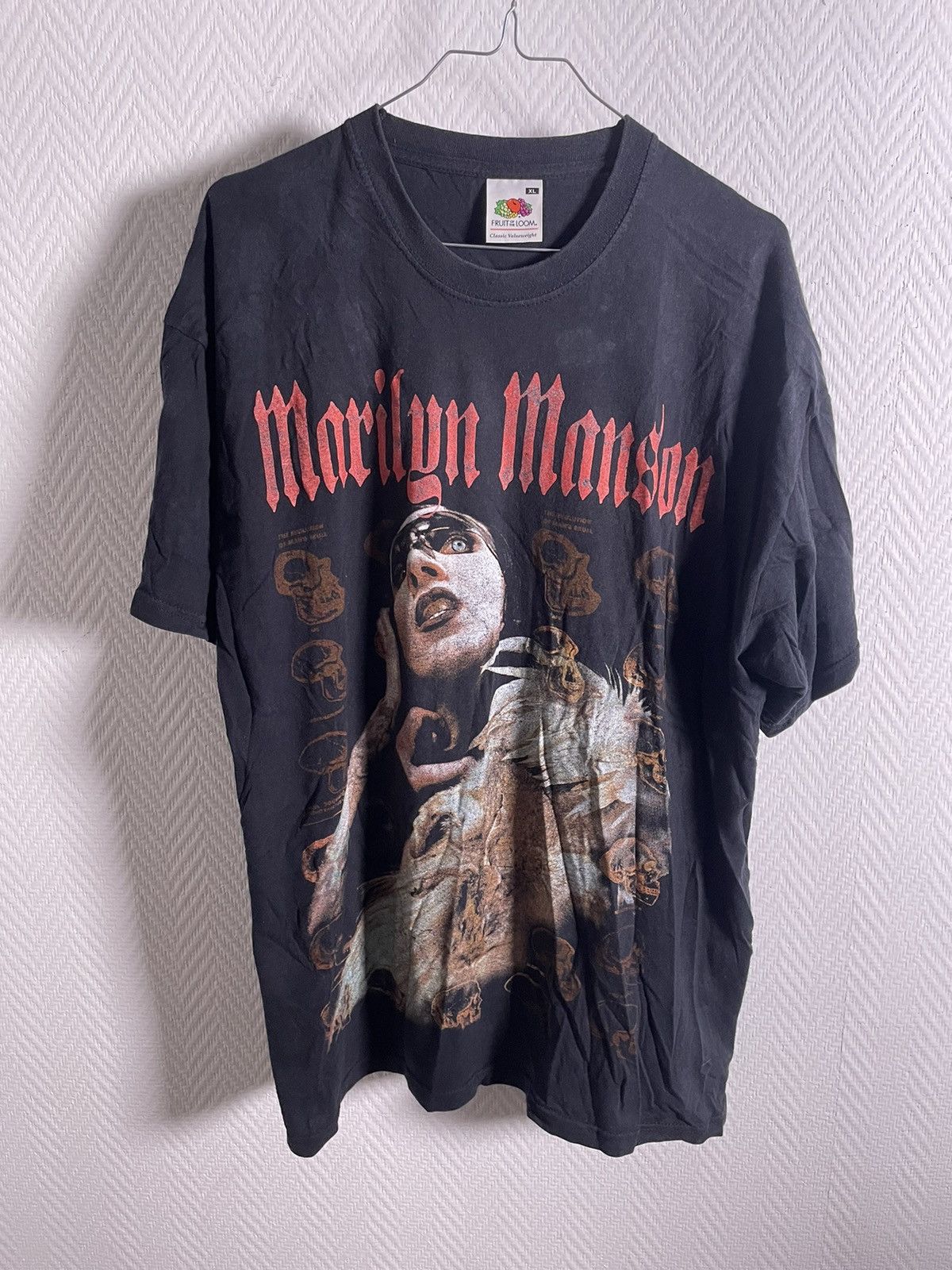 image of Band Tees x Marilyn Manson 00’S Marilyn Manson Skulls Size XL in Black, Men's