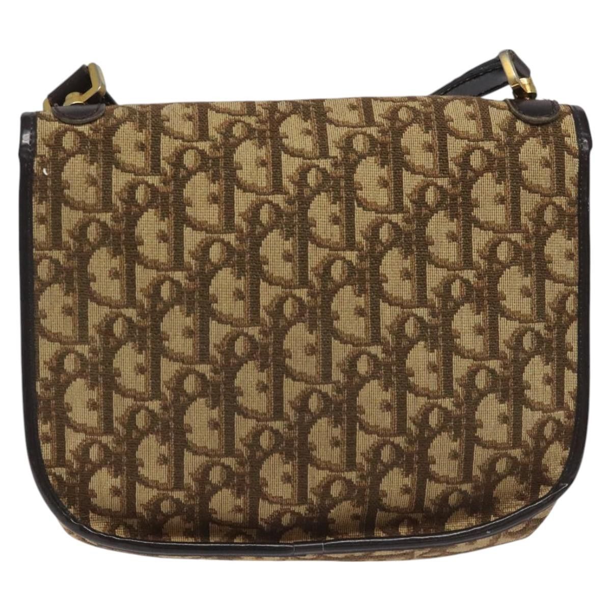 Dior DIOR Trotter Canvas Shoulder Bag Brown Gold Size ONE SIZE - 3 Thumbnail