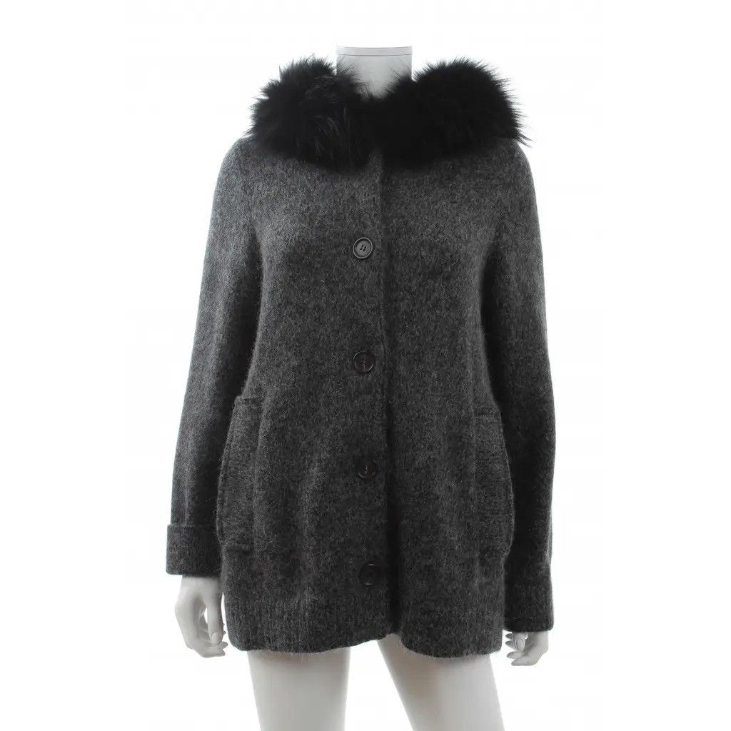 Prada PRADA Arctic Fox Fur Mohair Hooded Cardigan Vintage runway Size M / US 6-8 / IT 42-44 - 1 Thumbnail