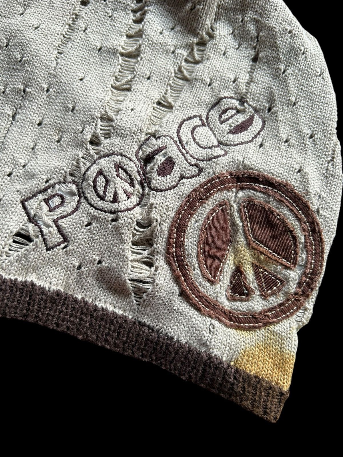 Japanese Brand × Kapital × Vintage Peace Distressed Punk Bondage Beanie Hats Rare ☠️☠️ Size ONE SIZE - 11 Thumbnail