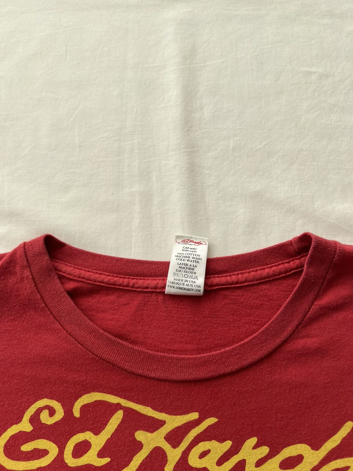 Ed Hardy Ed Hardy Christian Audigier Eagle Skull Y2k Red T-shirt Size US L / EU 52-54 / 3 - 10 Thumbnail