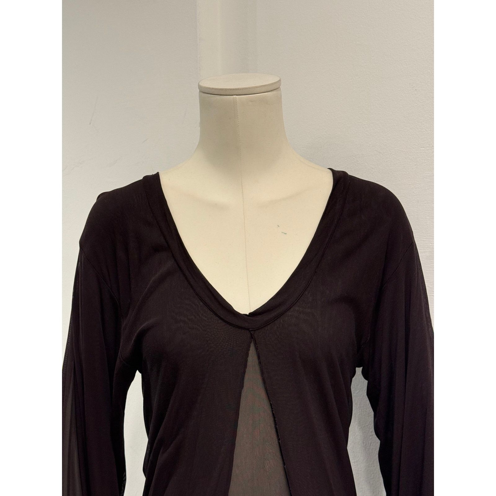 Saint Laurent Paris 2000s Yves Saint Laurent by Tom Ford hybrid sheer blouse Size L / US 10 / IT 46 - 5 Thumbnail
