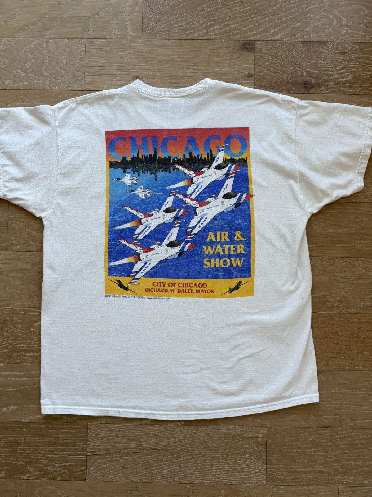Vintage 2001 Chicago Air and Water Show USAF Shirt Size US XXL / EU 58 / 5 - 8 Thumbnail