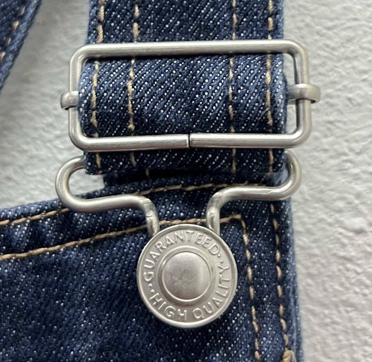 Japanese Brand × Vintage Vintage Y2K Style Dark Wash Denim Overalls Size US 31 - 5 Thumbnail