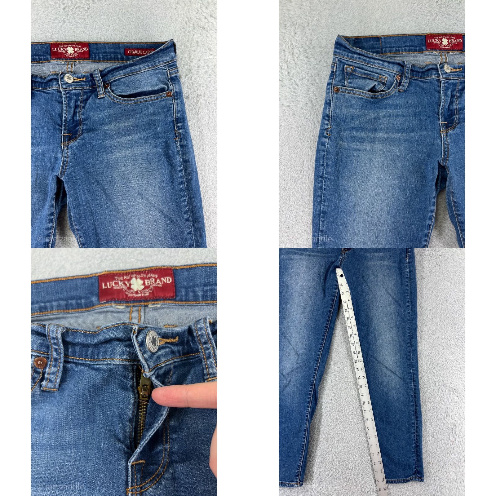 Lucky Brand Lucky Brand Women's Denim Capri Pants Size 28 Blue Cotton Blend Stretch Vintage None Size 28" / US 6 / IT 42 - 8 Thumbnail