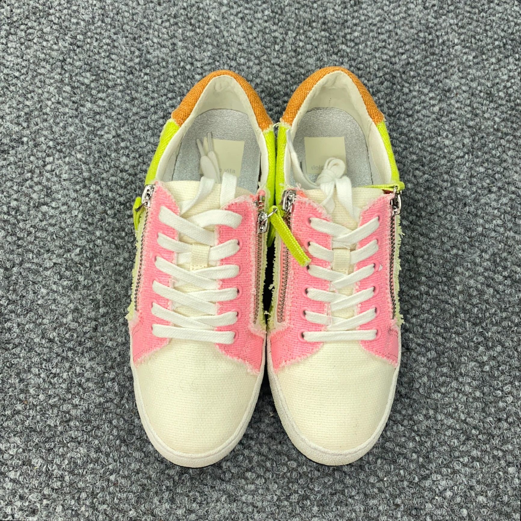 Dolce Vita Dolce Vita Sneakers Womens Size 6 Patchwork Zip Pink Yellow Blue Size US 6 / IT 36 - 4 Thumbnail