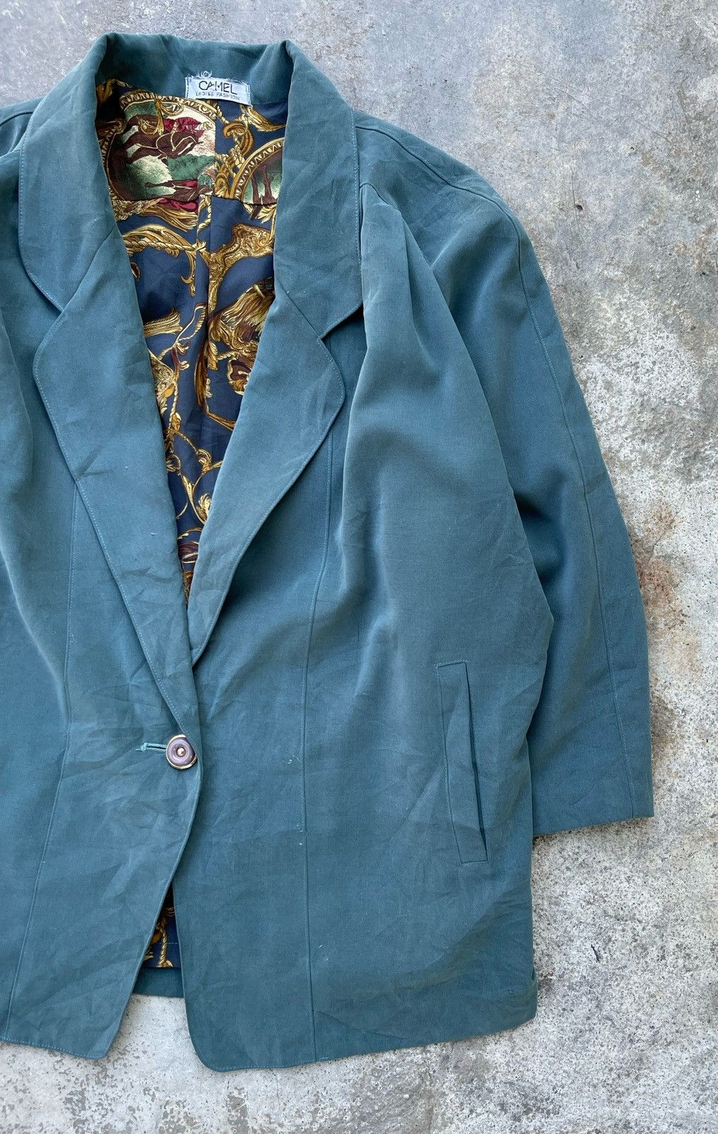 Camel × Vintage 🔥Vintage Camel "Art" Single Button Jacket Hermes Style Size L / US 10 / IT 46 - 6 Thumbnail