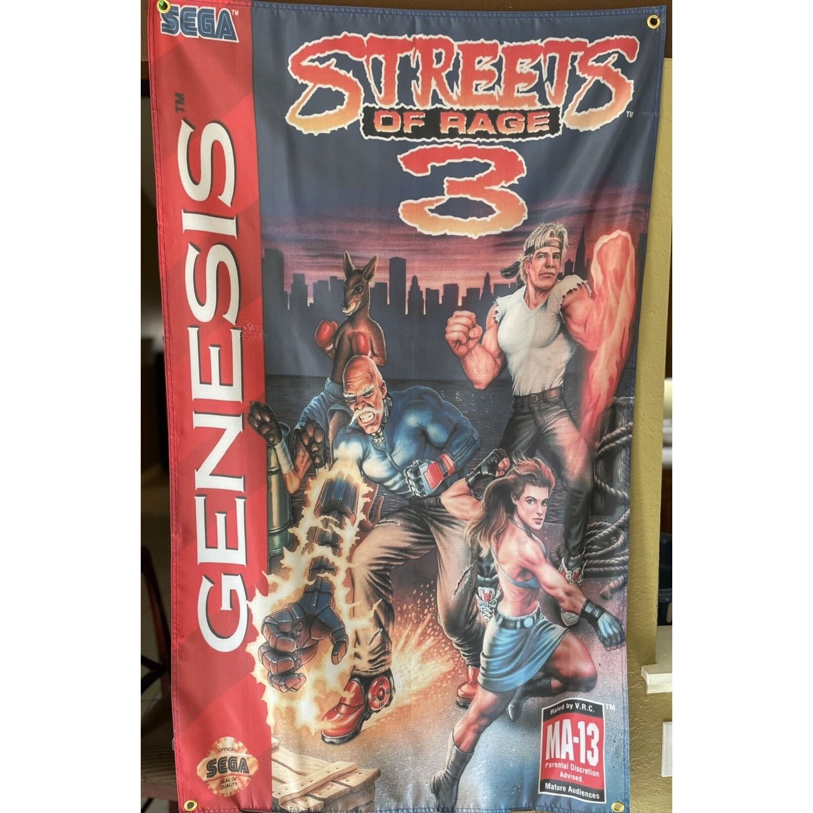 Other Streets of Rage 3 5ft Flag Sega Genesis 1994 Banner Poster Size ONE SIZE - 1 Thumbnail