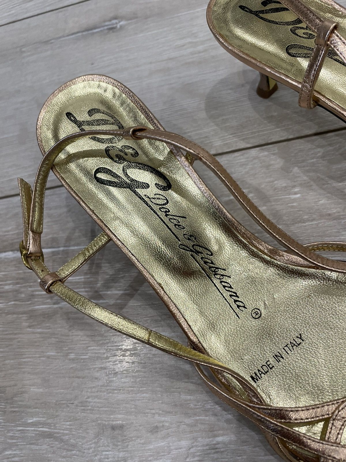 Dolce & Gabbana Dolce&Gabbana gold heels size 39 1/2 Size US 9.5 / IT 39.5 - 3 Thumbnail