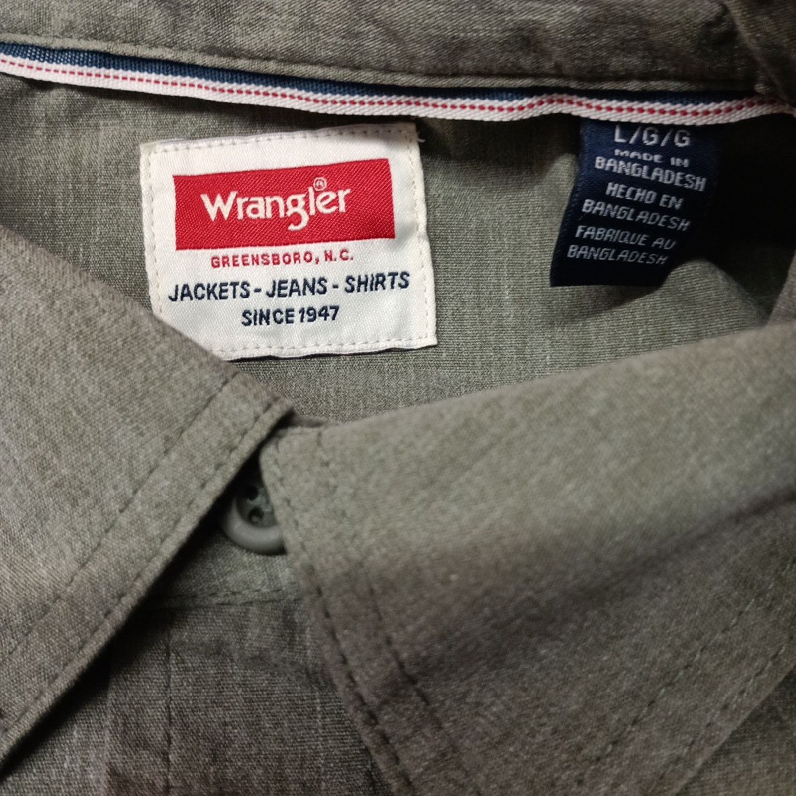 Wrangler Wrangler Big Men's Relaxed Fit Woven Shirt Size L Green Size US L / EU 52-54 / 3 - 5 Thumbnail